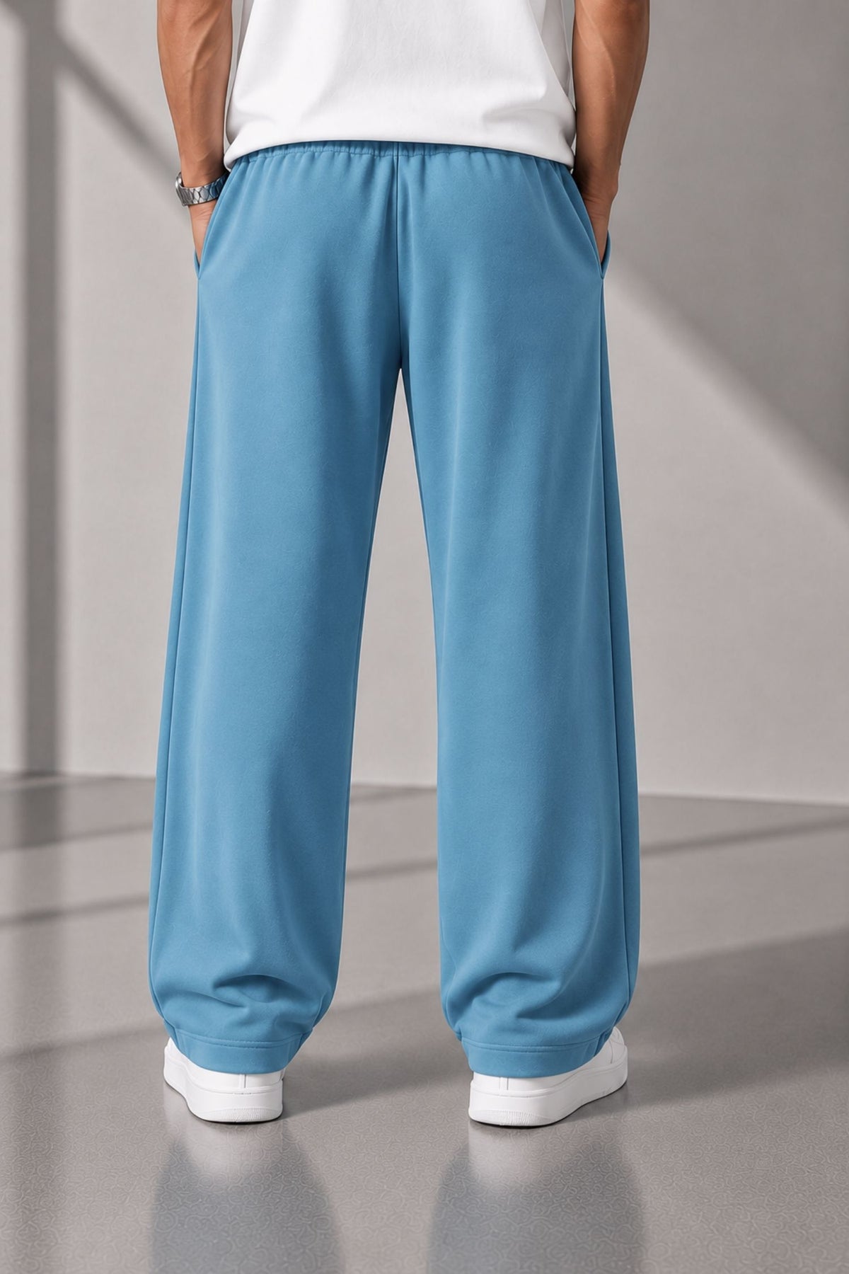DV Classic Sea Blue Straight Fit Cotton Jogger