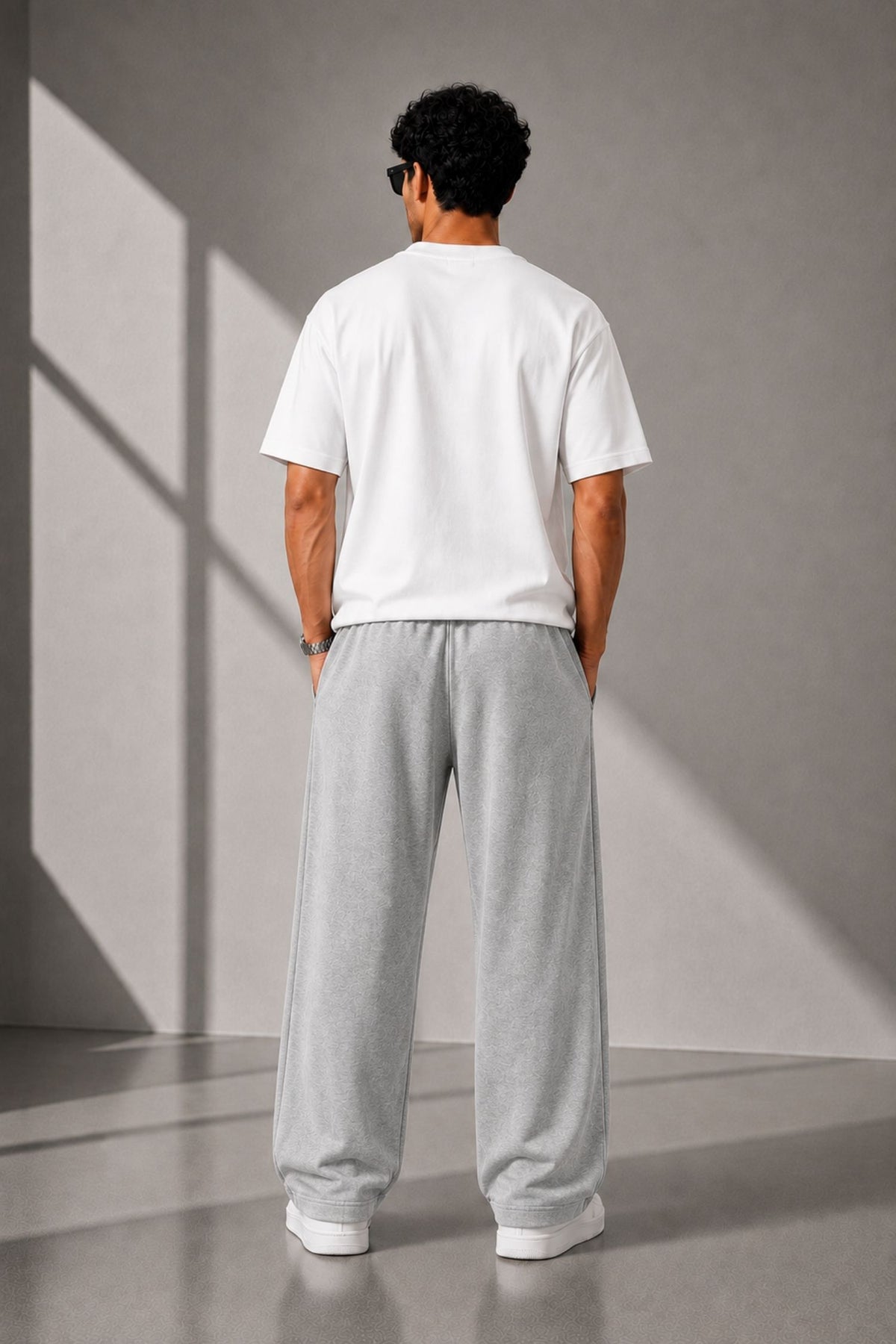 Elevate Grey Straight Fit Cotton Jogger