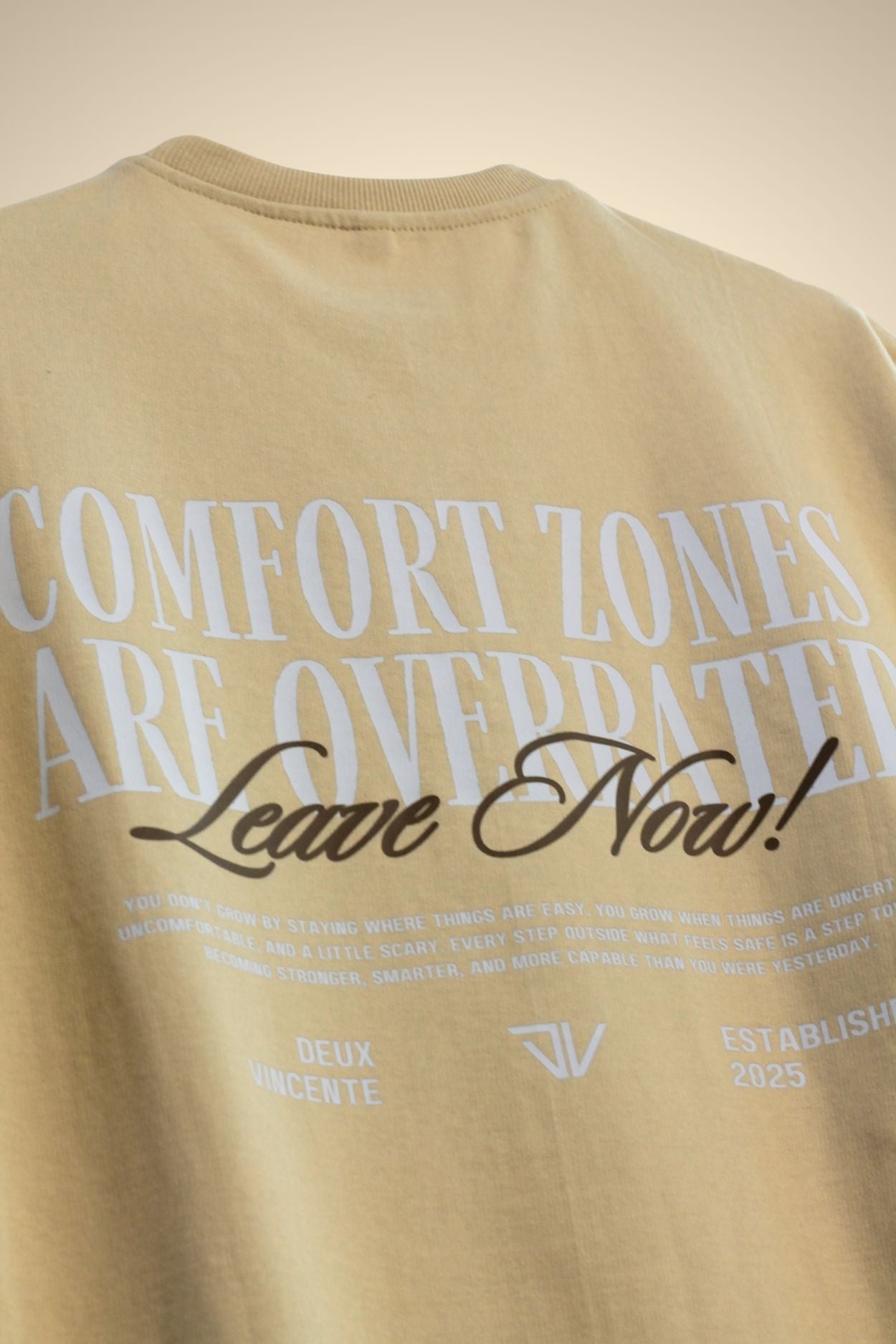 Comfort Zones Beige Premium Oversized T-Shirt
