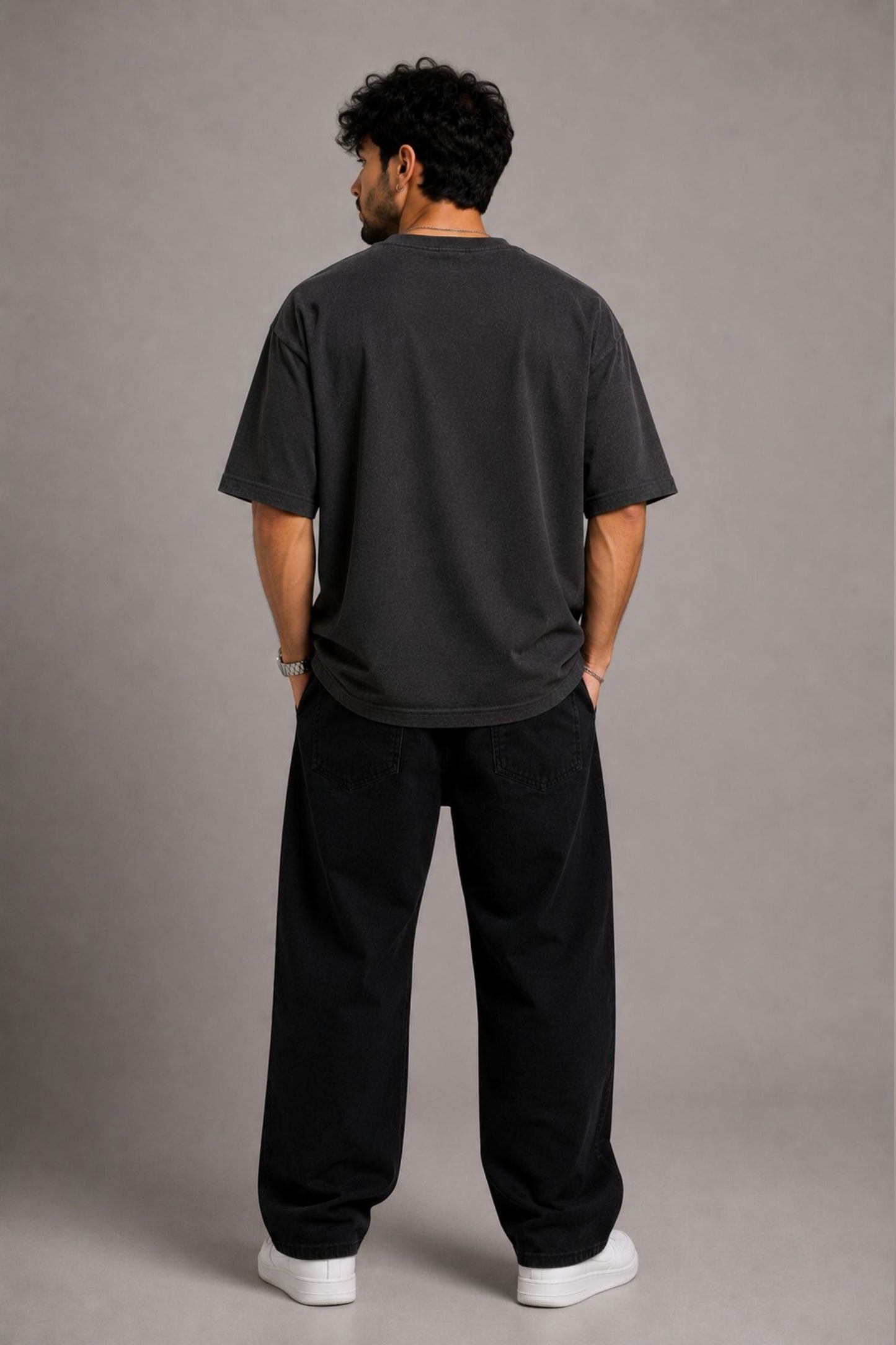Nirvana Charcoal Grey Premium Oversized T-Shirt