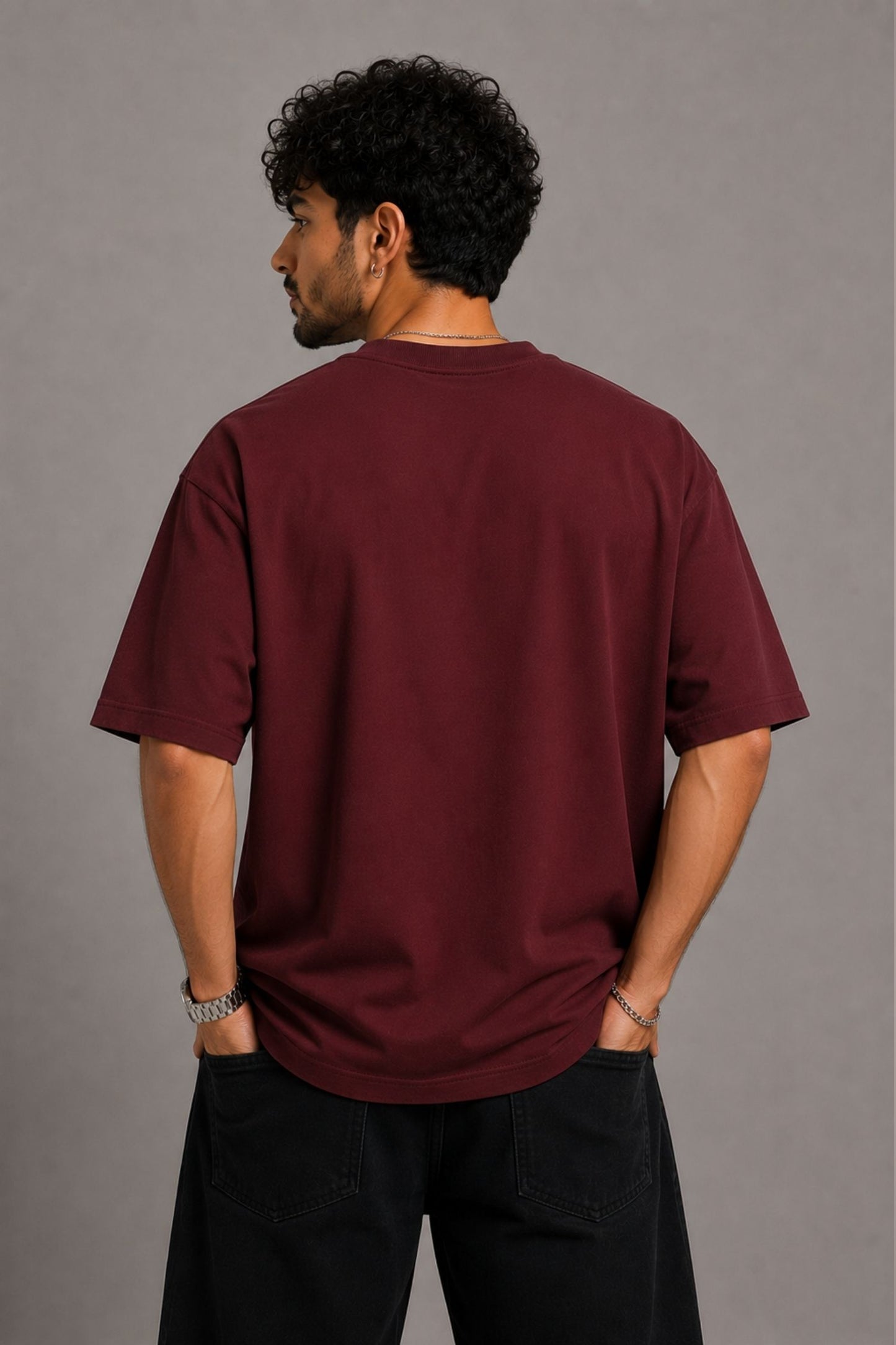 Relax Maroon Premium Oversized T-Shirt