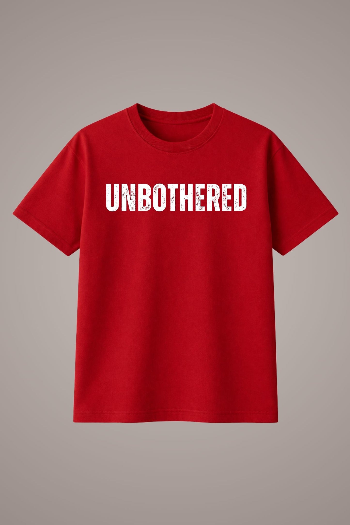 UNBOTHERED Red Premium Oversized T-Shirt