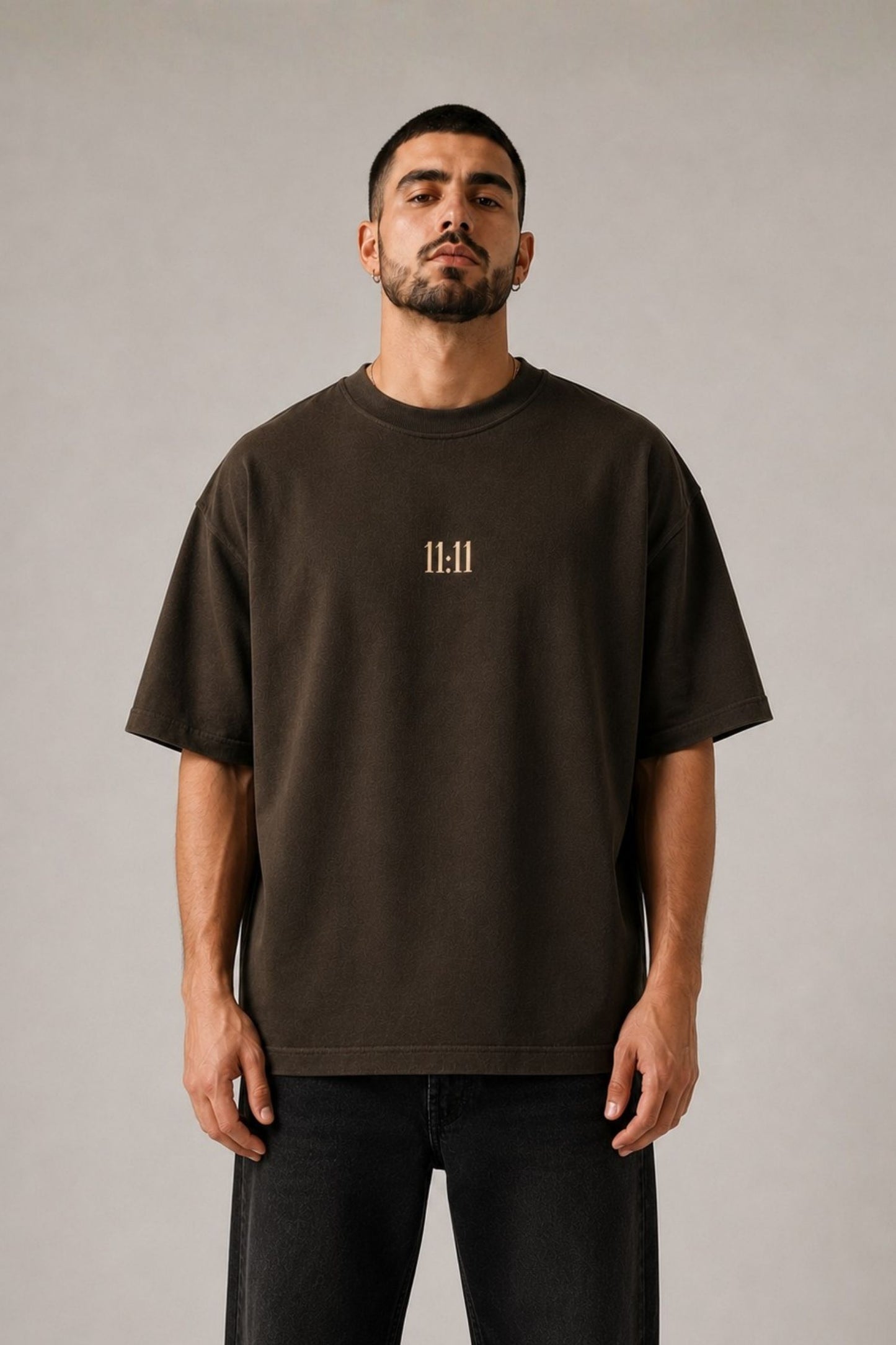 11:11 Minimal Brown Oversized T-Shirt
