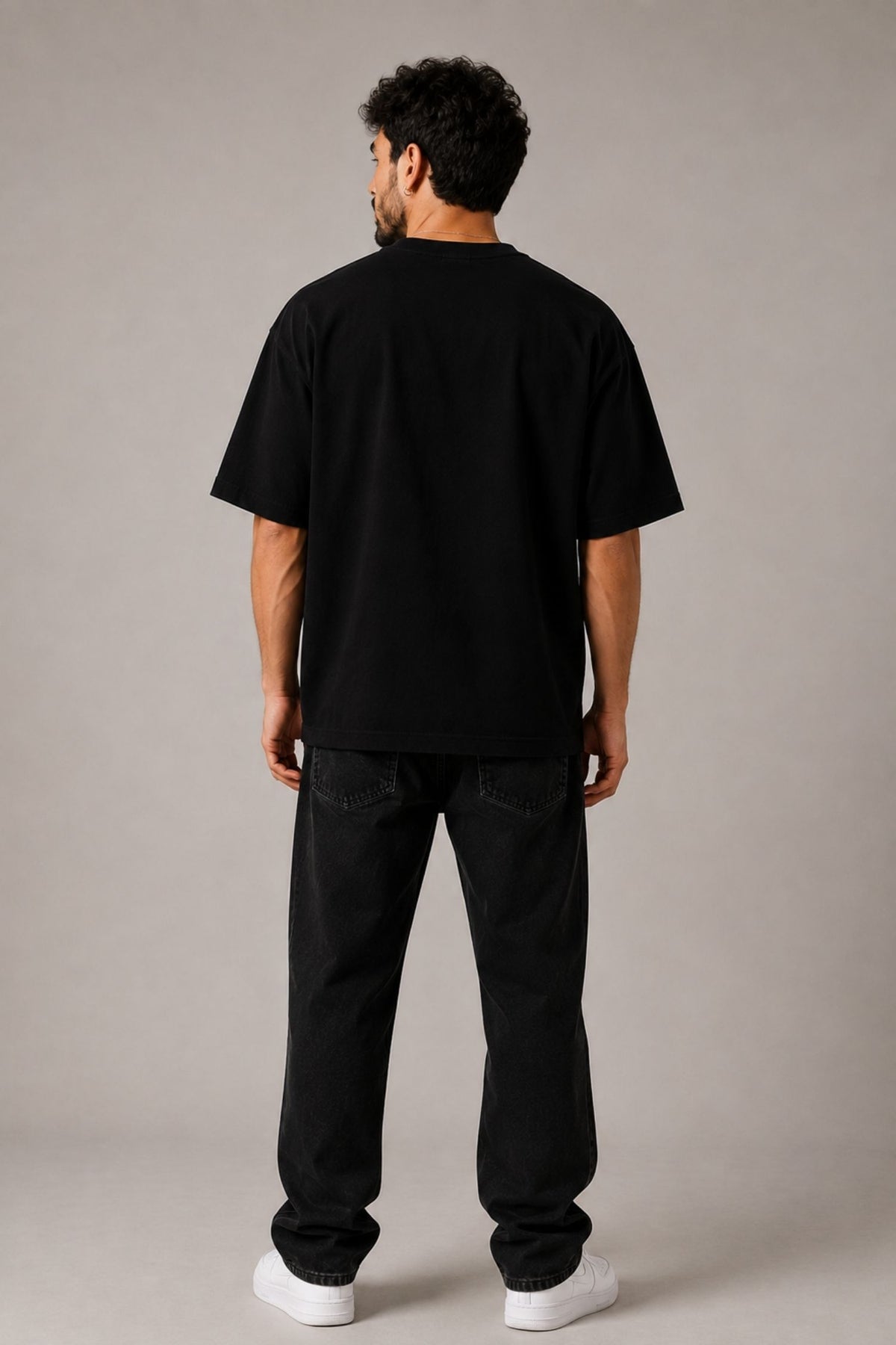 11:11 Black Minimal Oversized T-Shirt