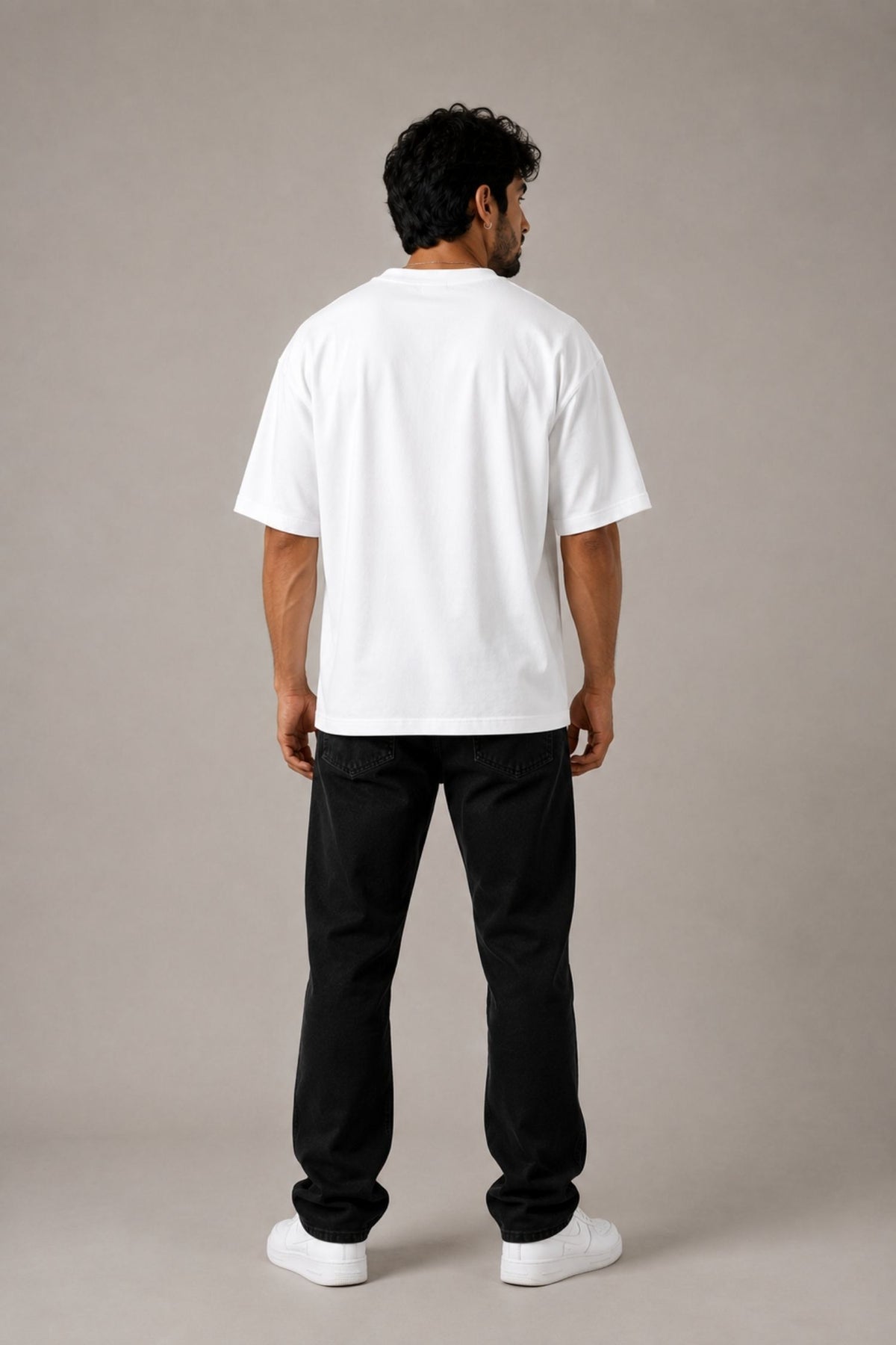 11:11 White Minimal Oversized T-Shirt