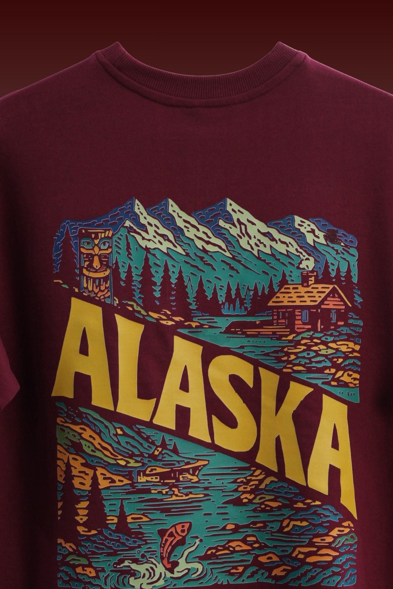 Alaska Maroon Premium Oversized T-Shirt