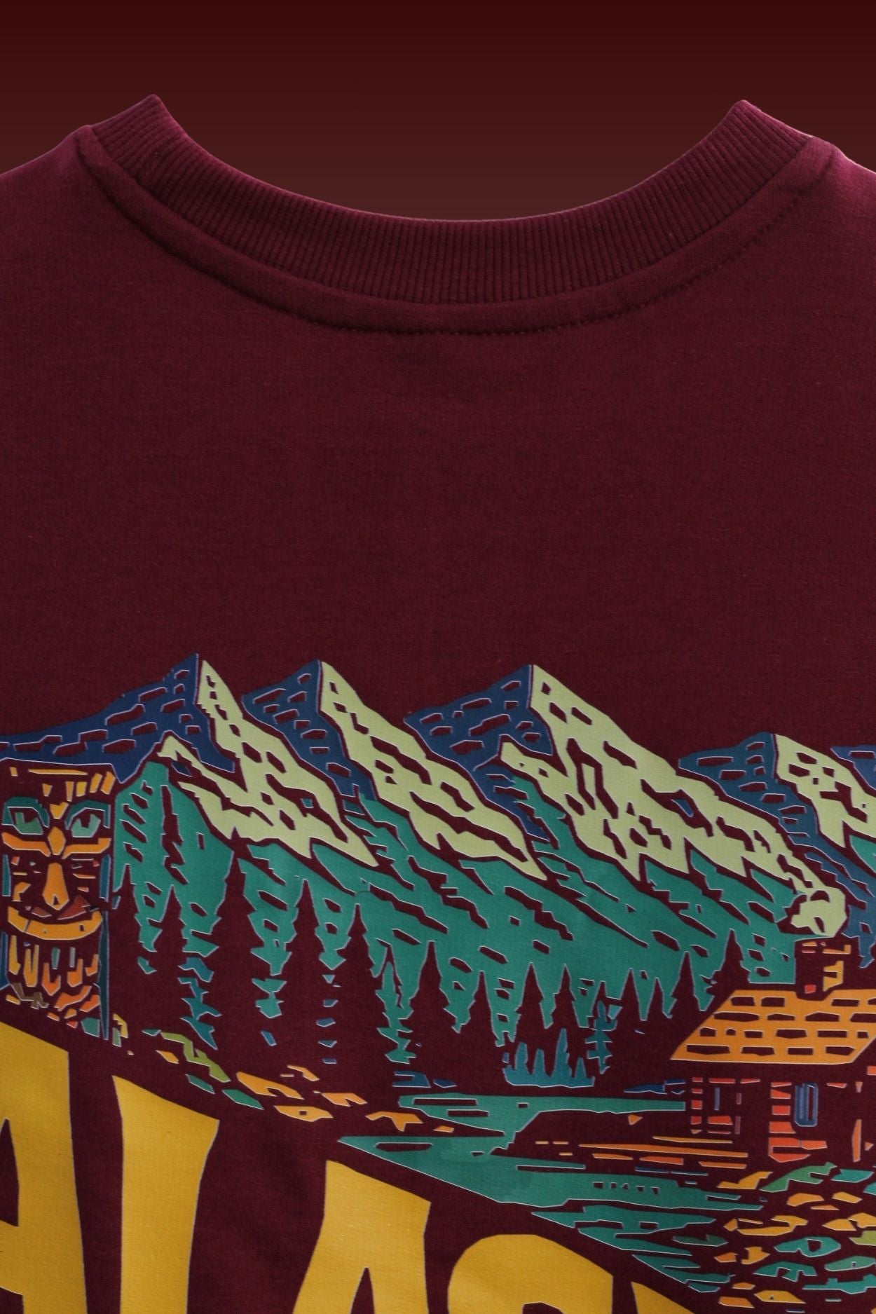Alaska Maroon Premium Oversized T-Shirt