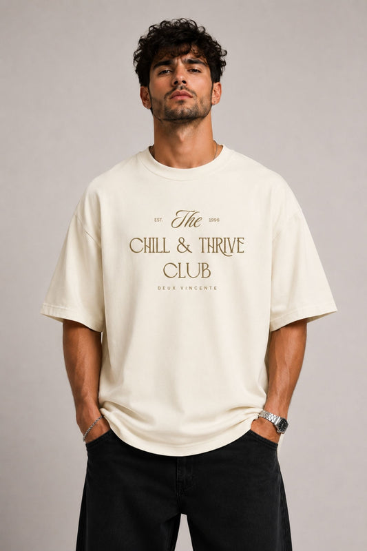Chill & Thrive Club Premium Oversized T-Shirt