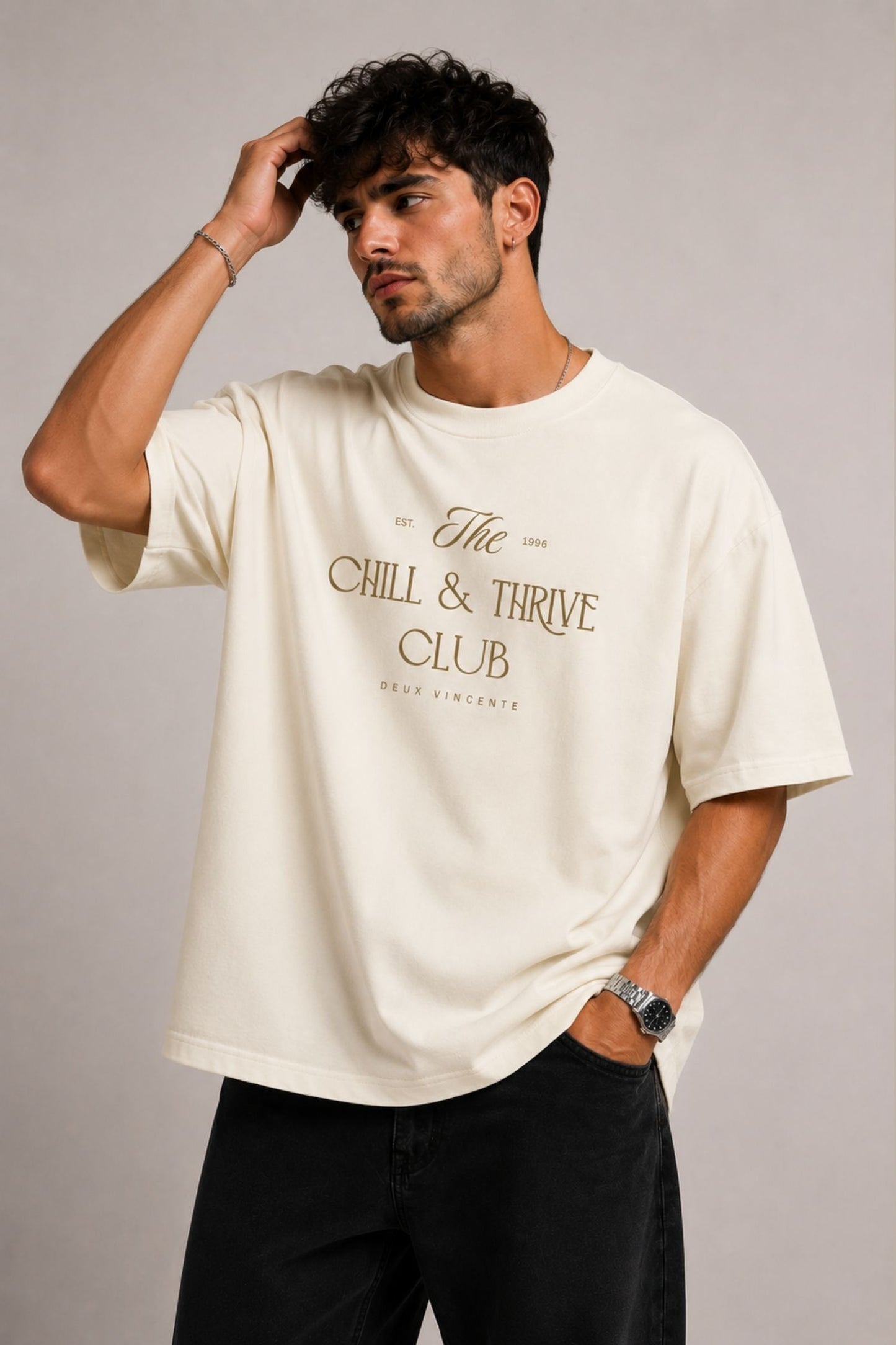 Chill & Thrive Club Premium Oversized T-Shirt