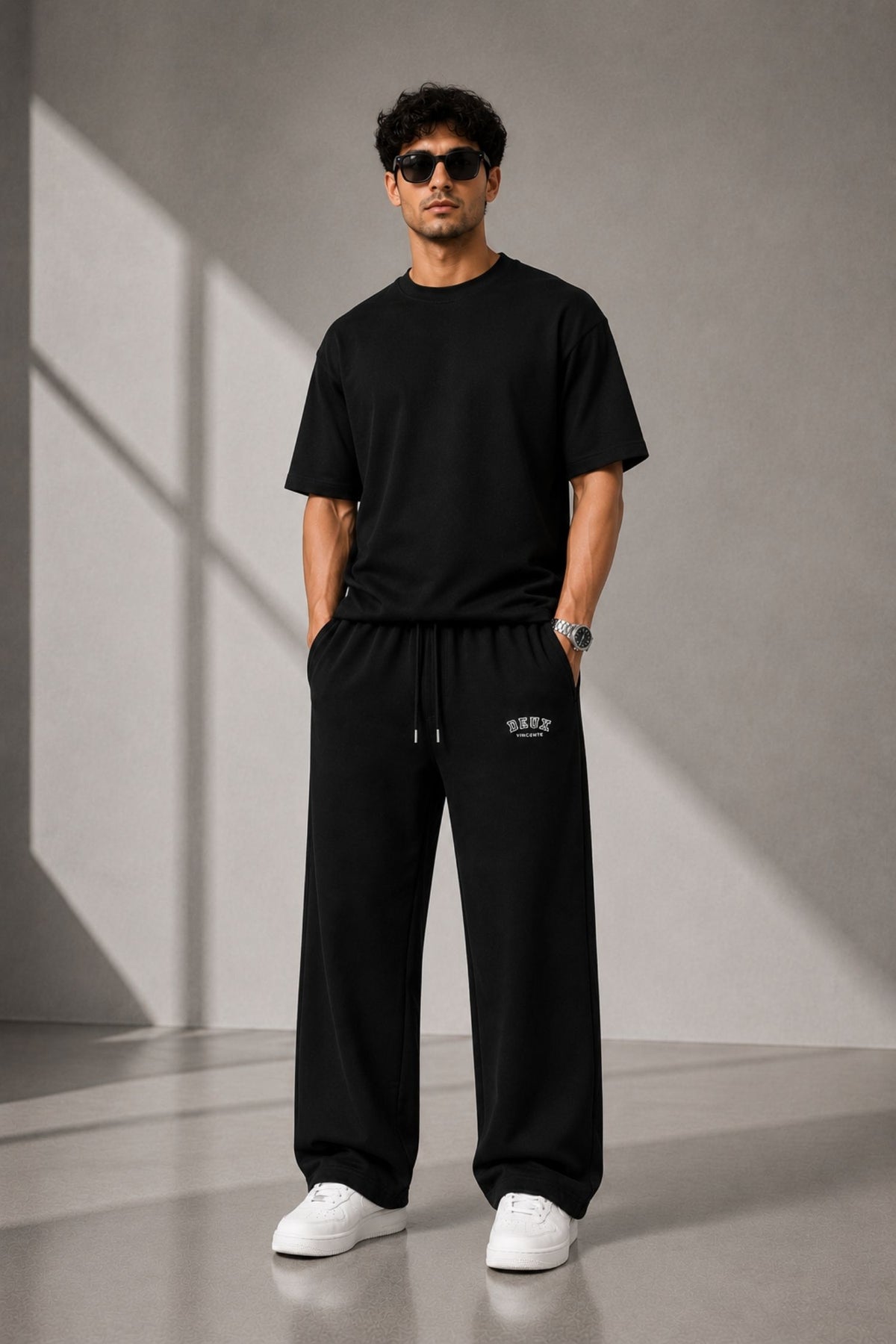 DV Classic Black Straight Fit Cotton Jogger