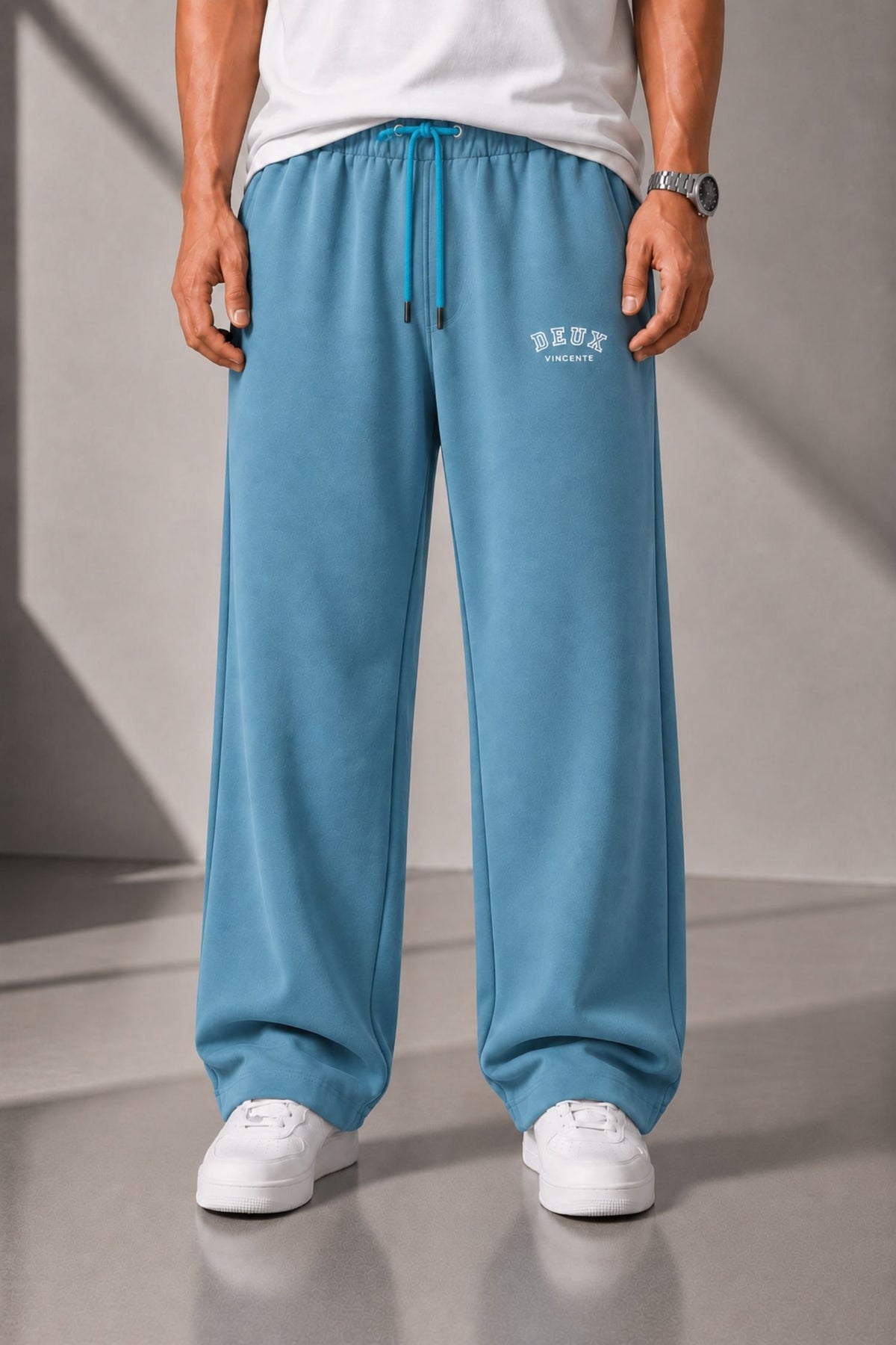 DV Classic Sea Blue Straight Fit Cotton Jogger