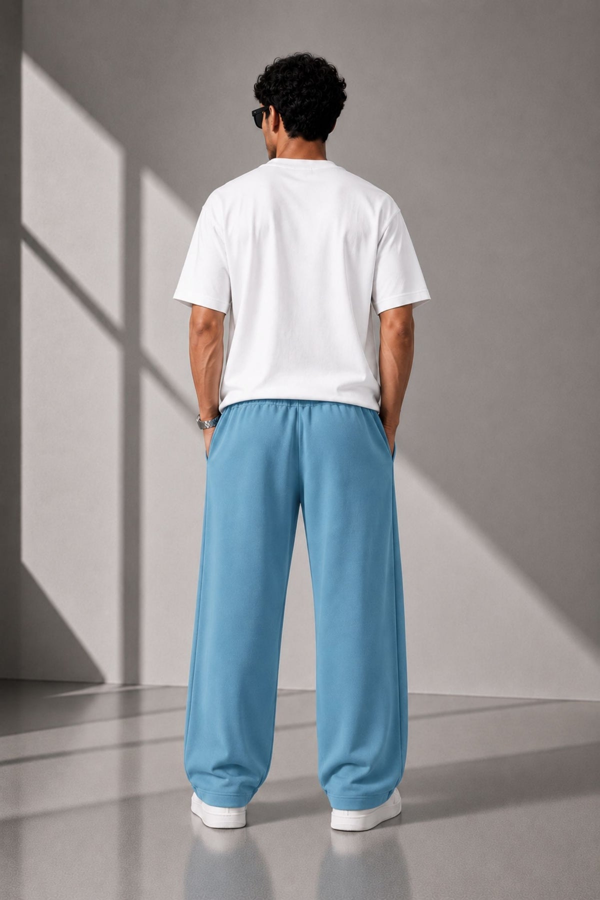 DV Classic Sea Blue Straight Fit Cotton Jogger