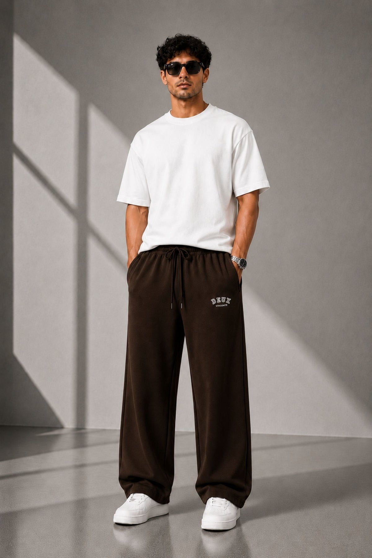 DV Classic Brown Straight Fit Cotton Jogger