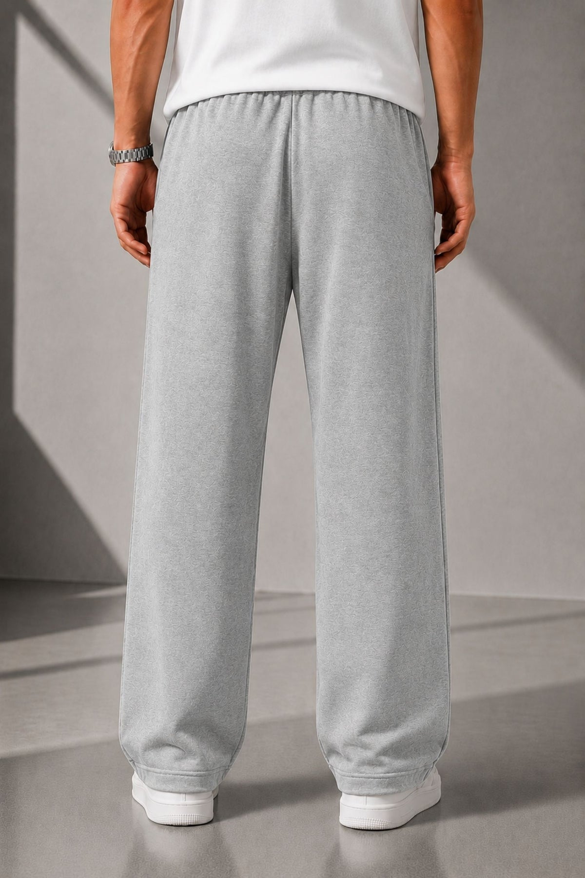 Elevate Grey Straight Fit Cotton Jogger