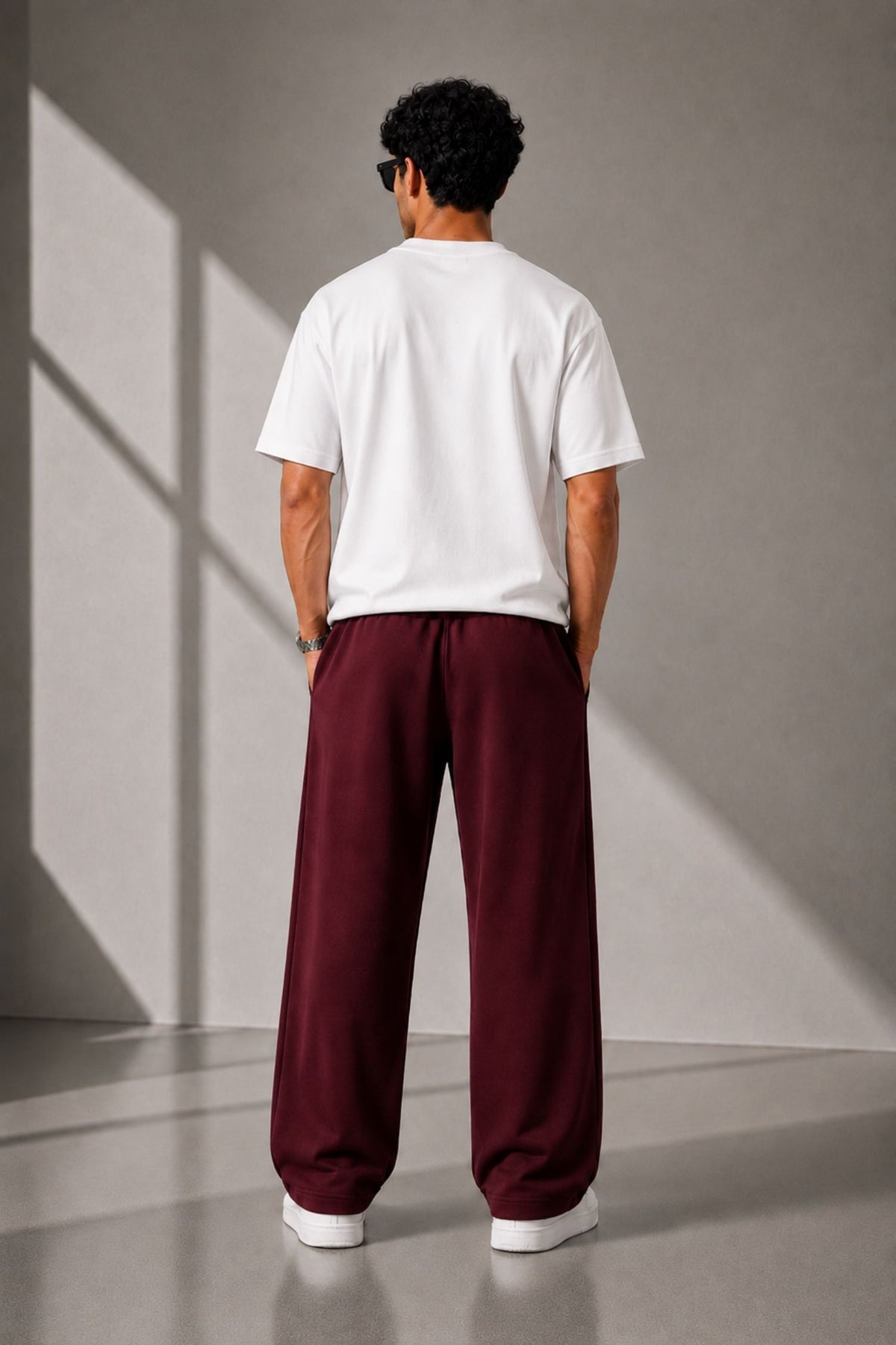 DV Classic Maroon Straight Fit Cotton Jogger