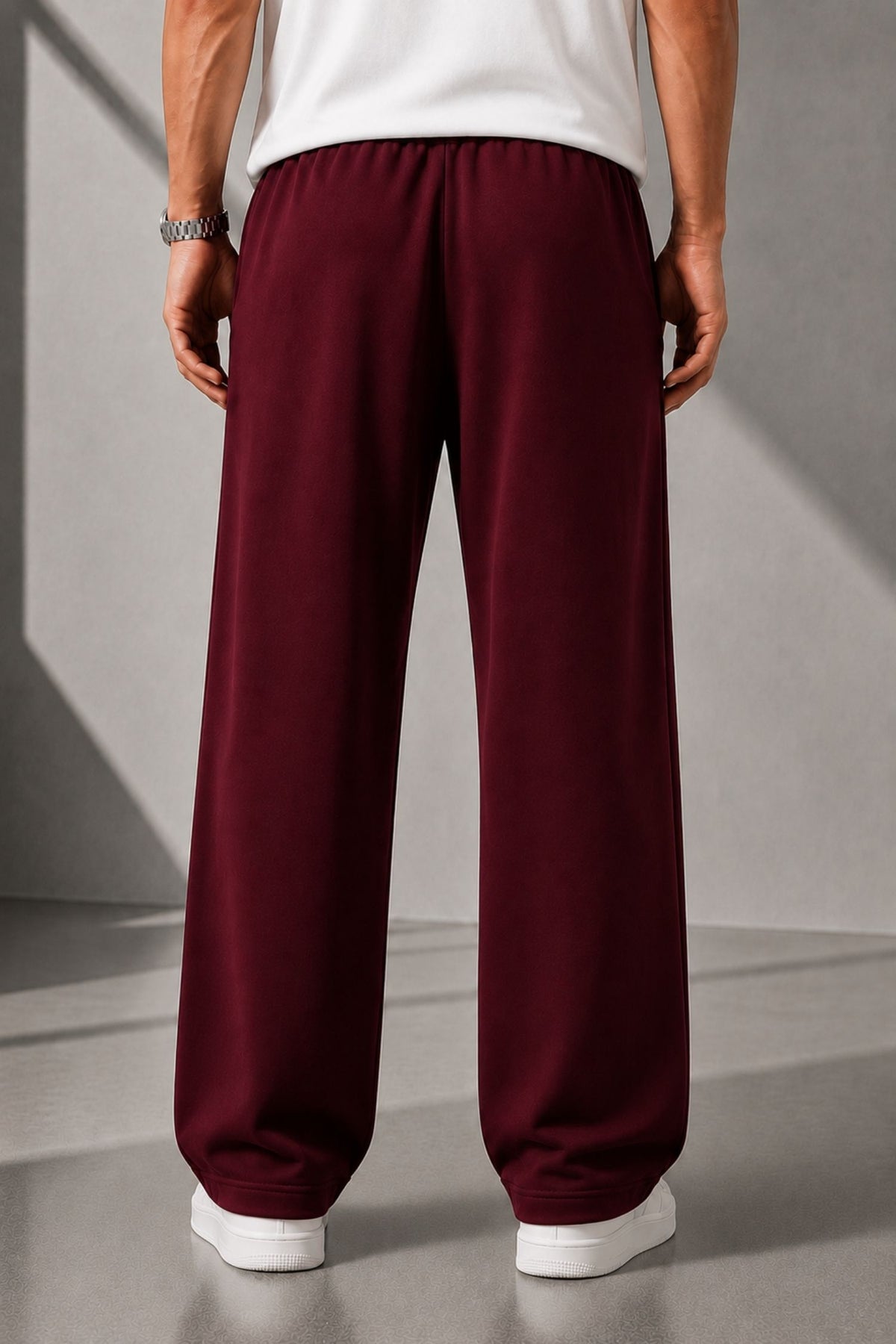 DV Classic Maroon Straight Fit Cotton Jogger