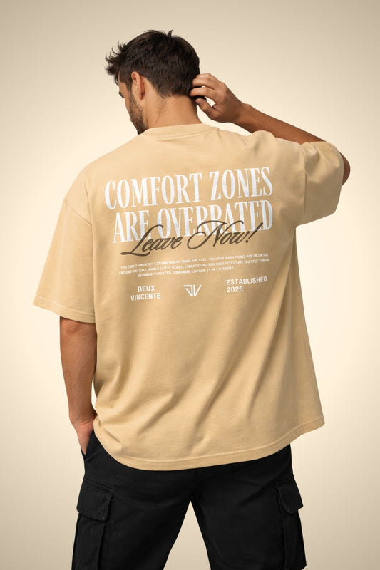 Comfort Zones Beige Premium Oversized T-Shirt