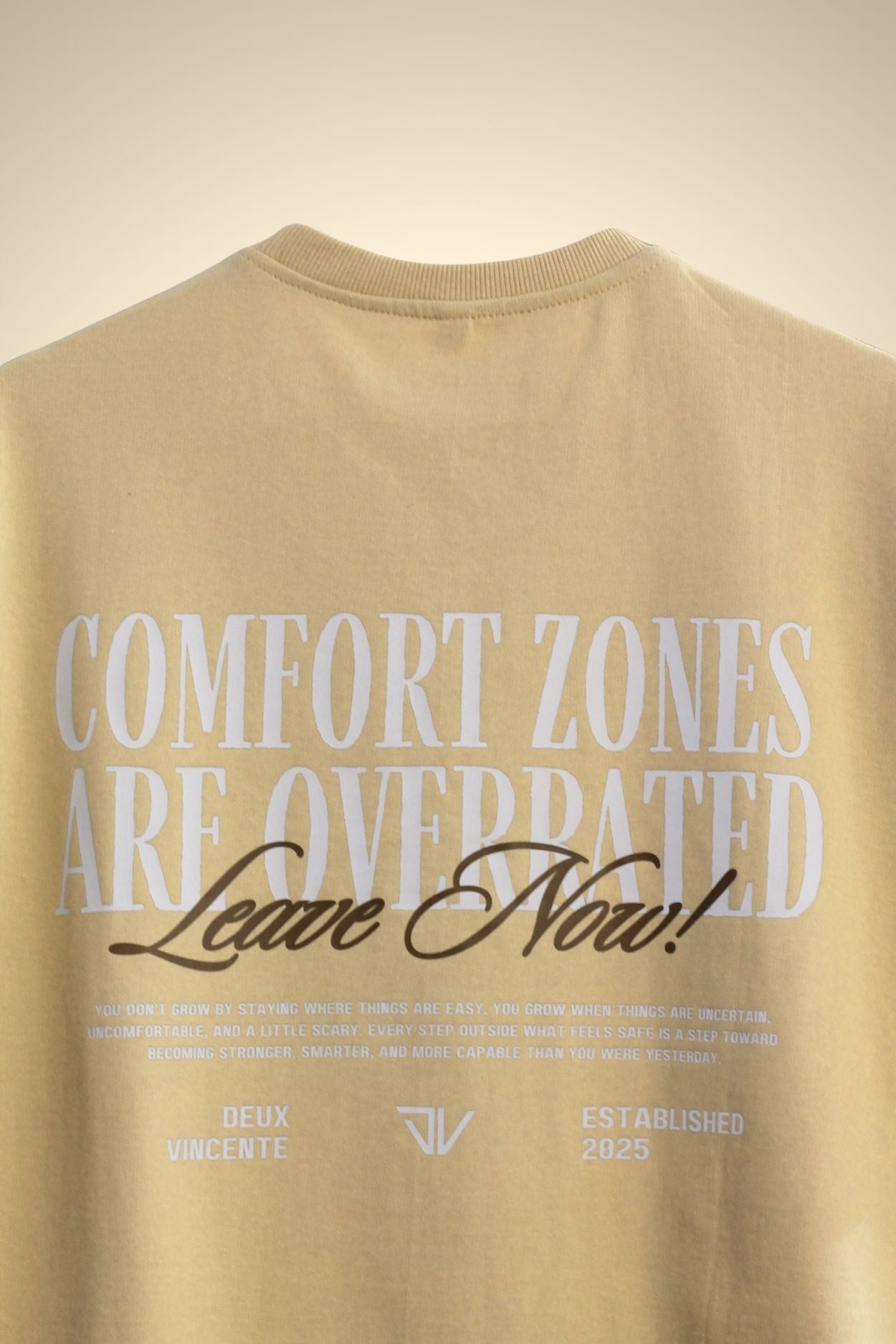 Comfort Zones Beige Premium Oversized T-Shirt