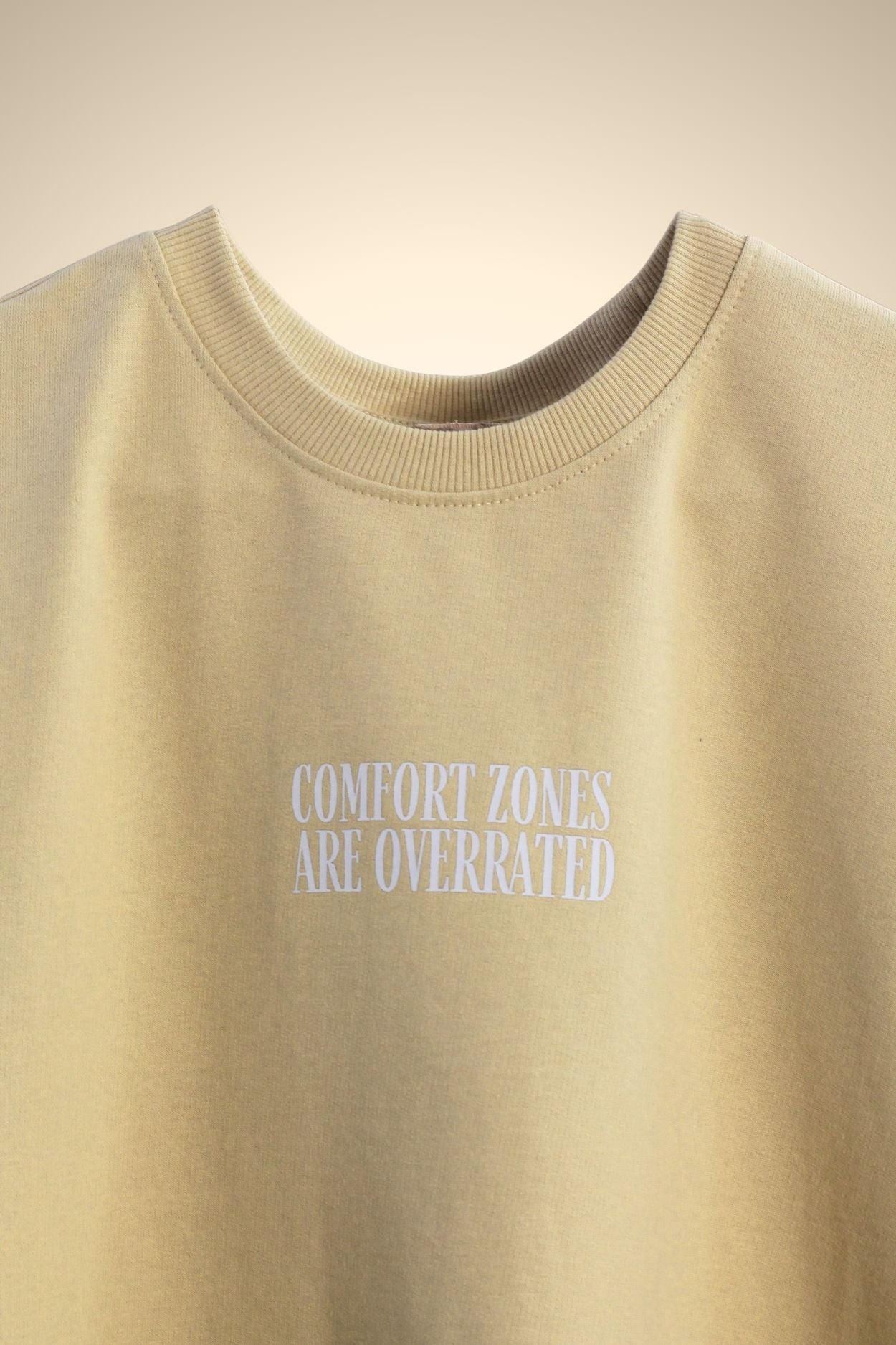 Comfort Zones Beige Premium Oversized T-Shirt