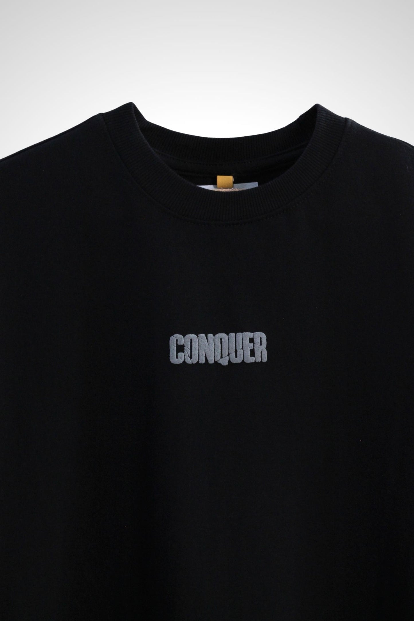 Conquer Raw Puff Print Oversized T-Shirt