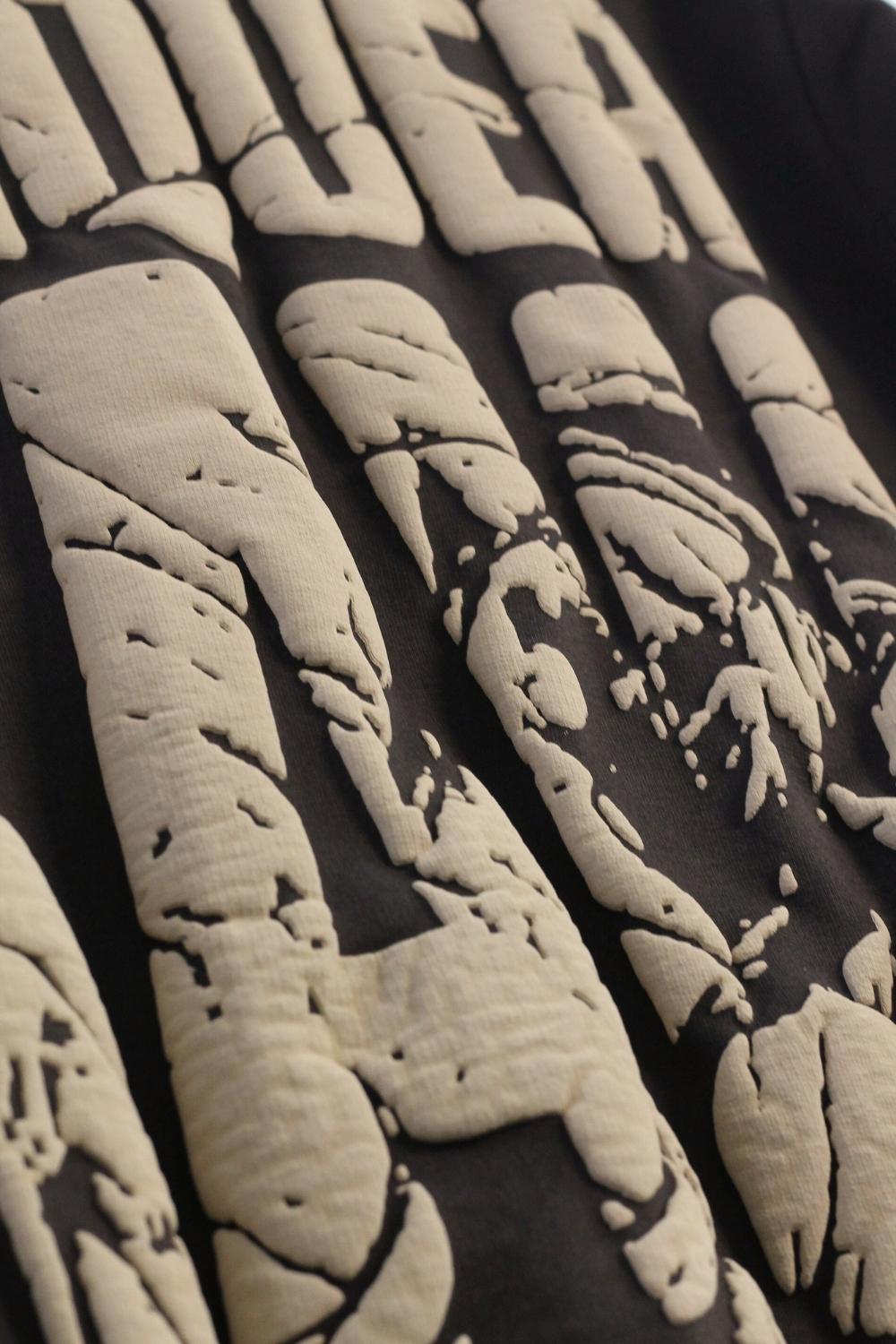 Conquer Raw Puff Print Oversized T-Shirt