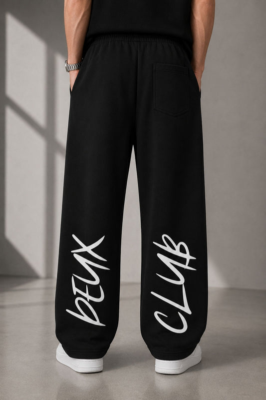 Deux Club Black Straight Fit Cotton Jogger