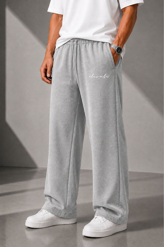 Elevate Grey Straight Fit Cotton Jogger