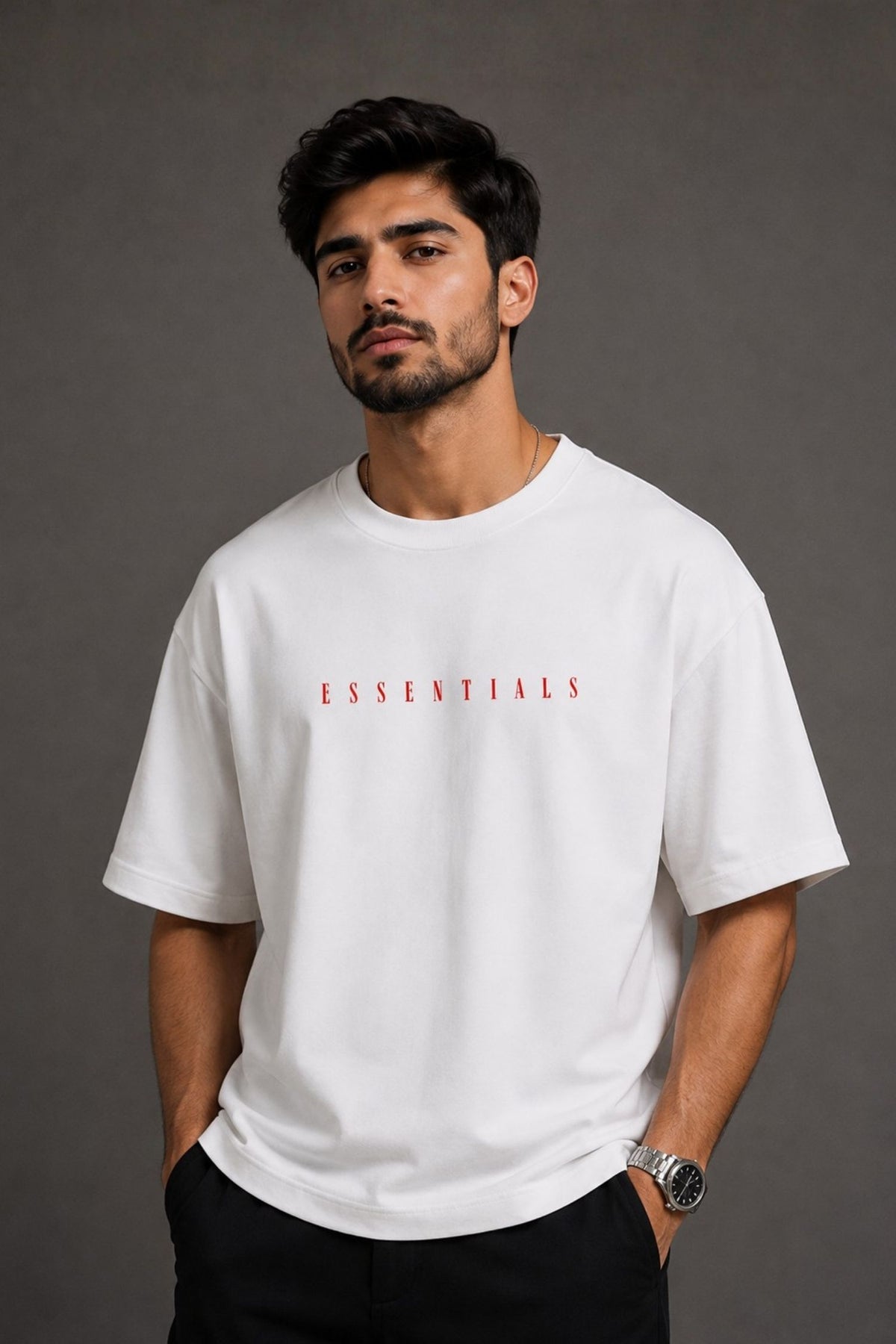 Essentials White Premium Oversized T-Shirt