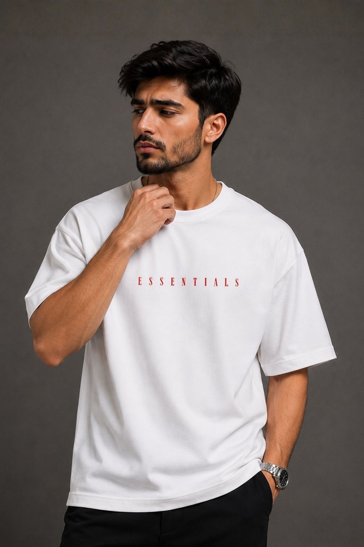 Essentials White Premium Oversized T-Shirt