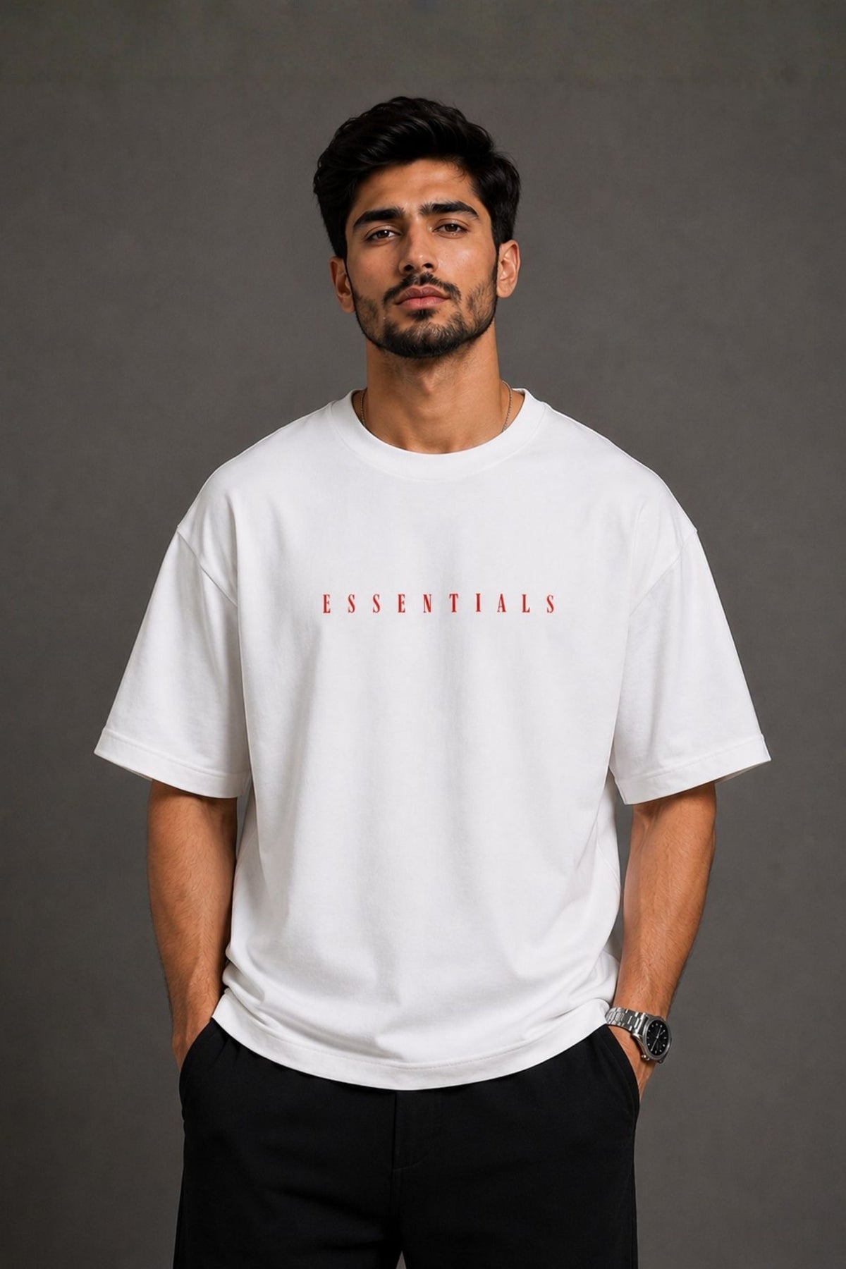 Essentials White Premium Oversized T-Shirt
