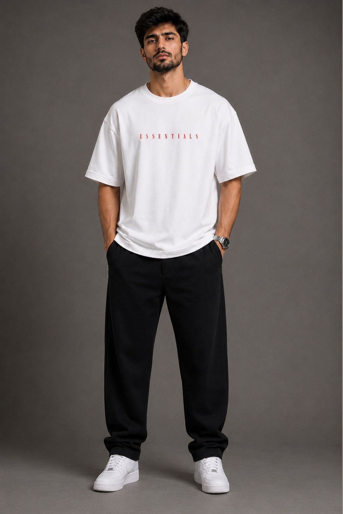 Essentials White Premium Oversized T-Shirt