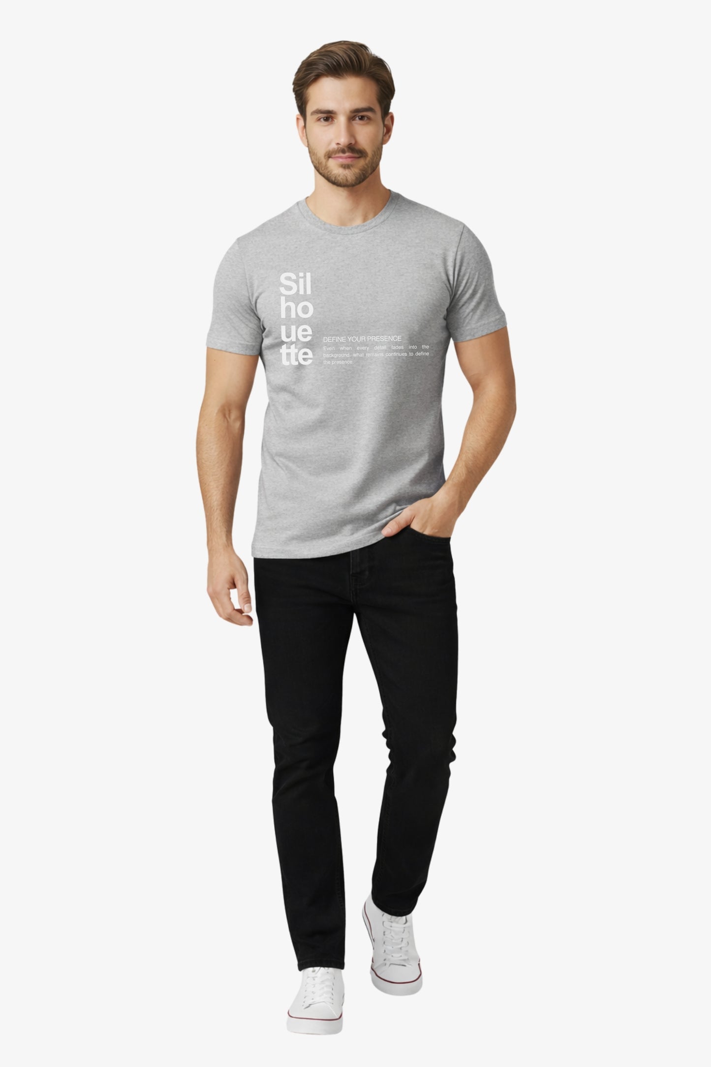 Silhouette Grey Regular Fit T-shirt