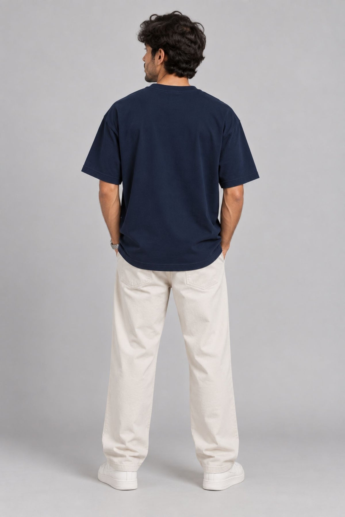 Never Give Up Navy Oversized T-Shirt