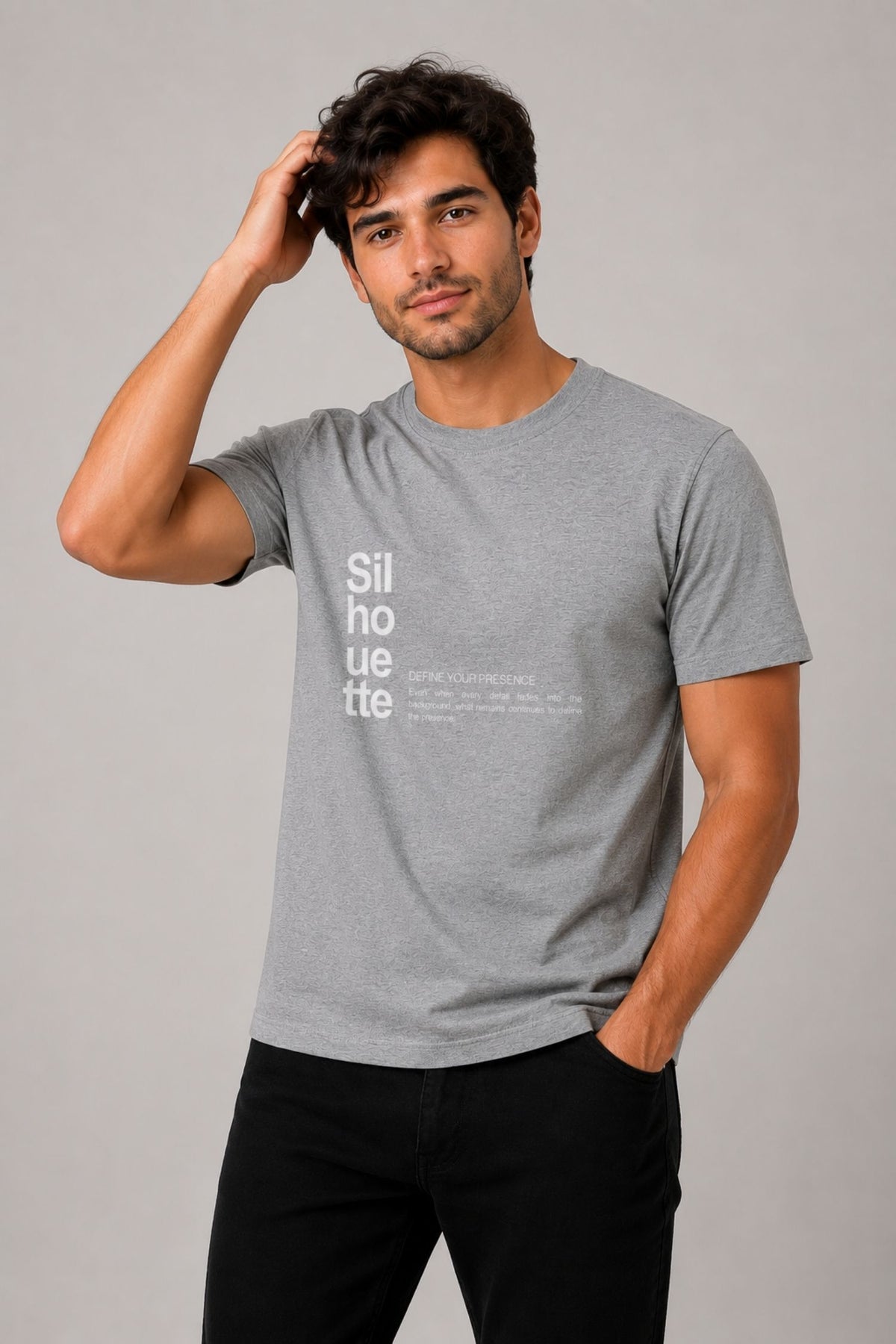 Silhouette Grey Regular Fit T-shirt