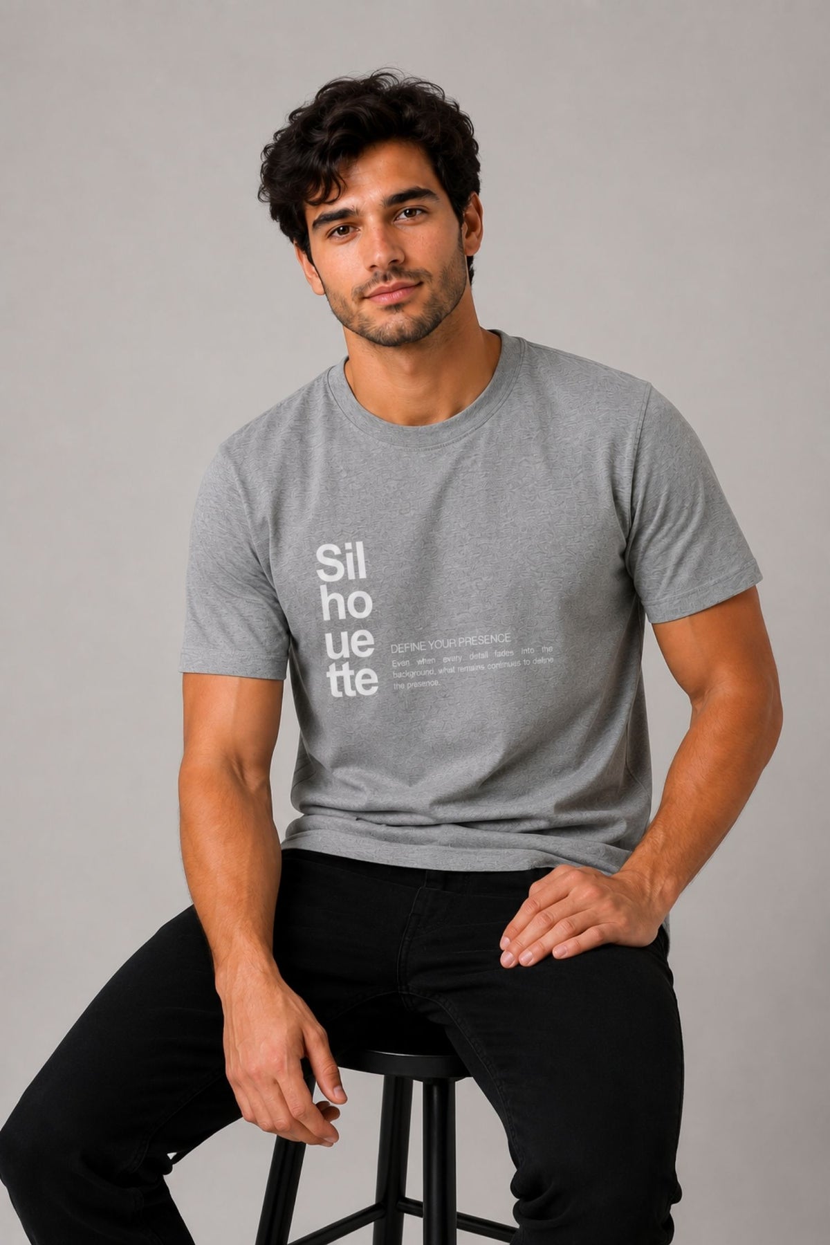 Silhouette Grey Regular Fit T-shirt