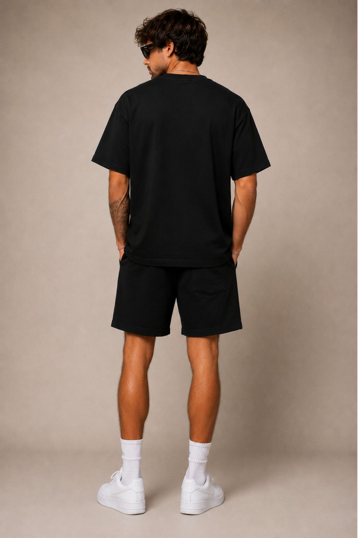 Too Rare To Care Black Oversized Co-Ord Set – 240 GSM Premium T-Shirt & Shorts