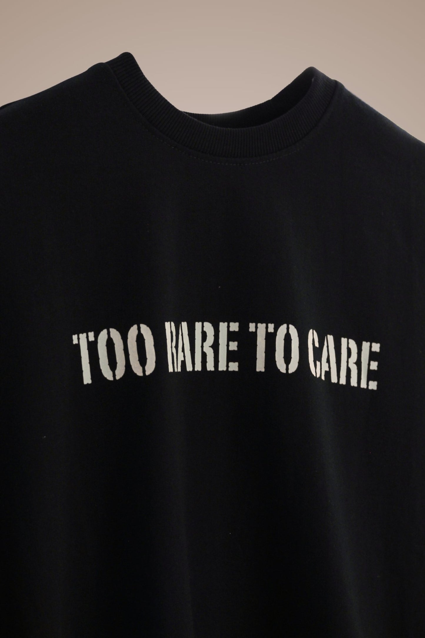 Too Rare To Care Black Oversized T-Shirt