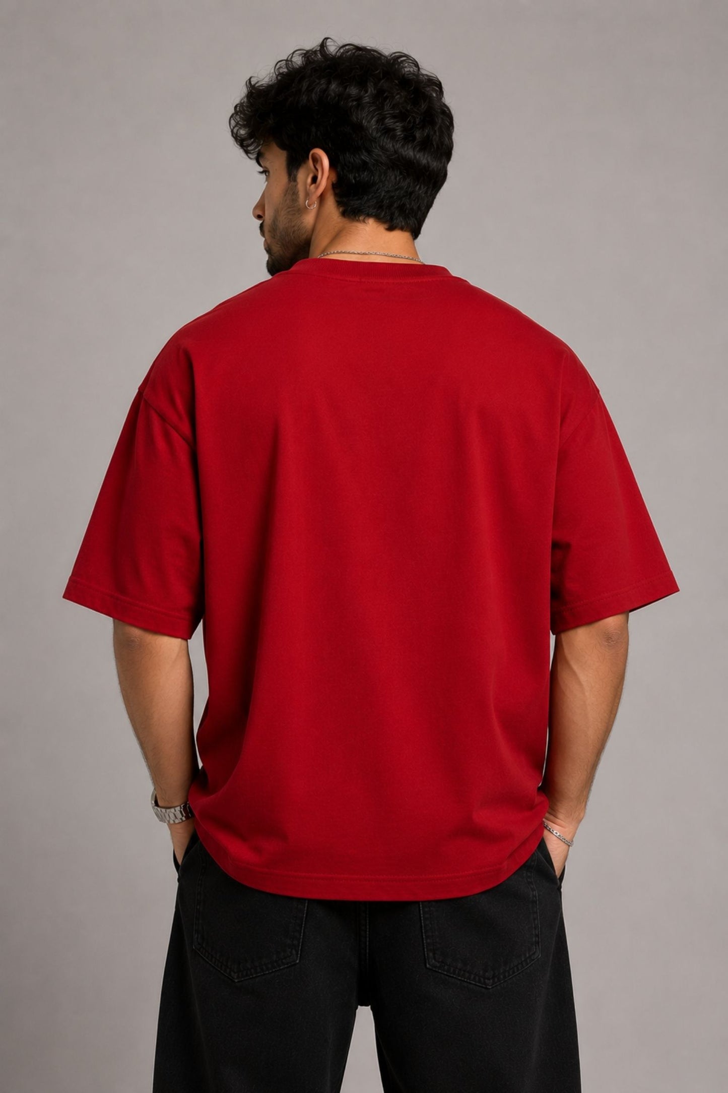 UNBOTHERED Red Premium Oversized T-Shirt