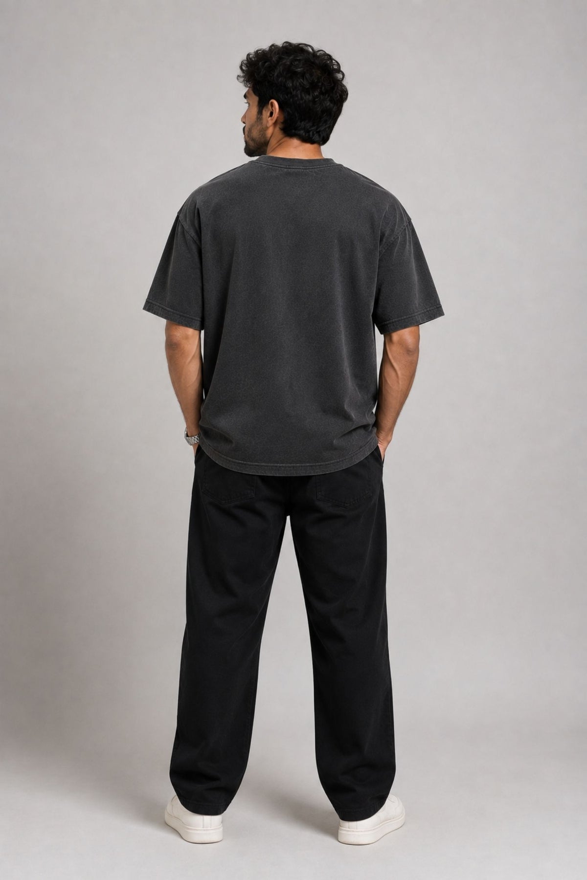 Vibes Charcoal Grey Oversized T-Shirt