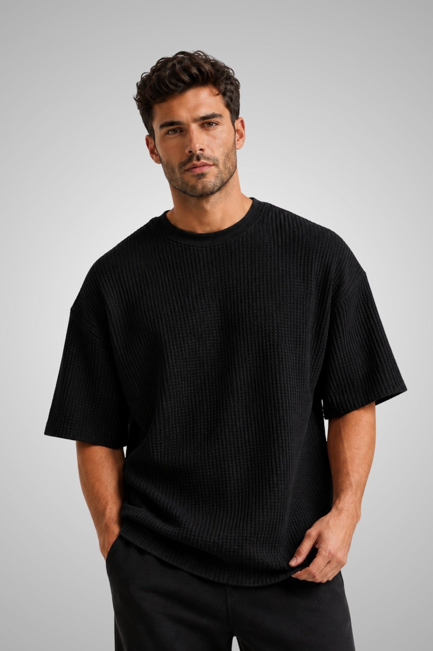 DV Waffle Knit Premium Oversized T-Shirt