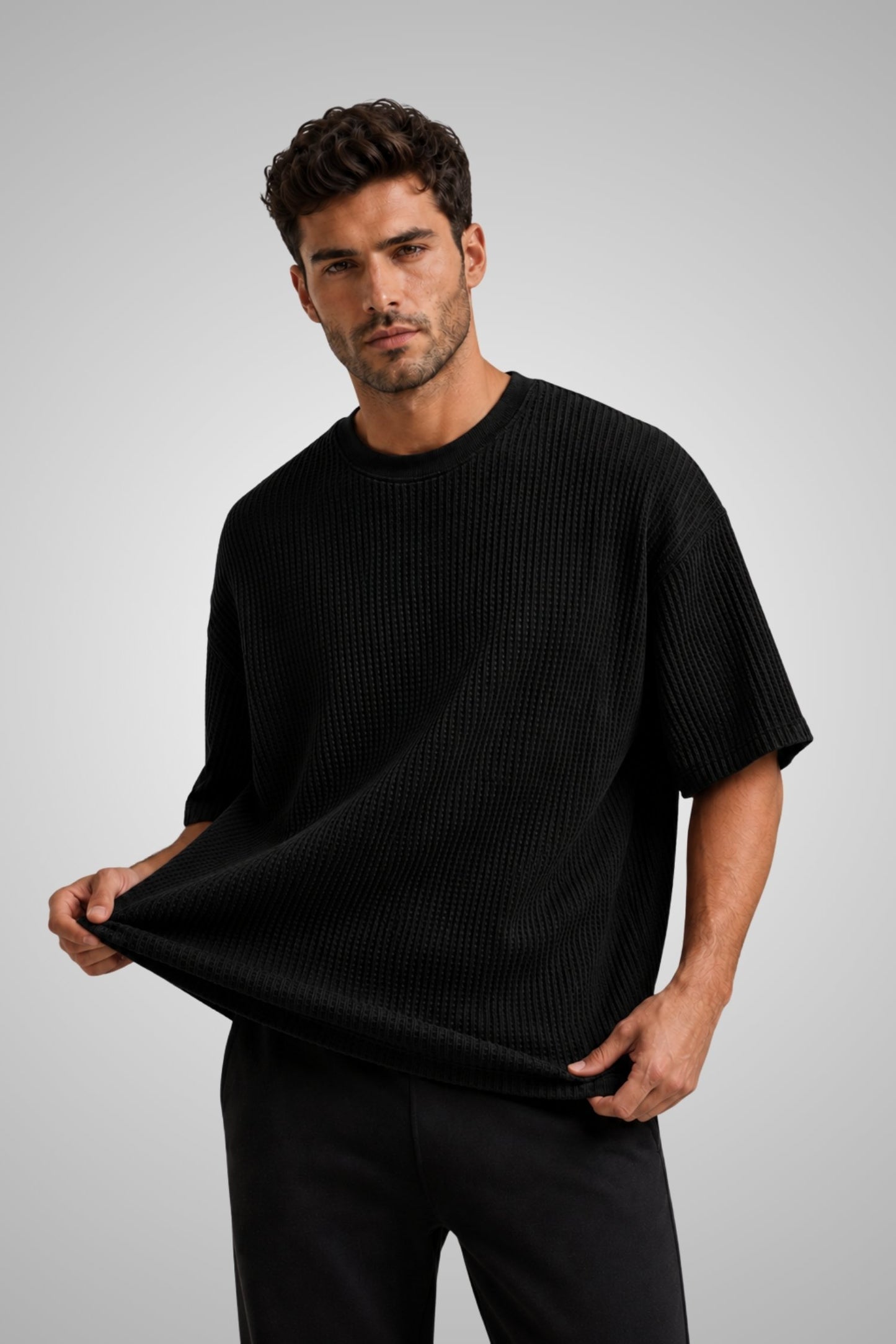DV Waffle Knit Premium Oversized T-Shirt