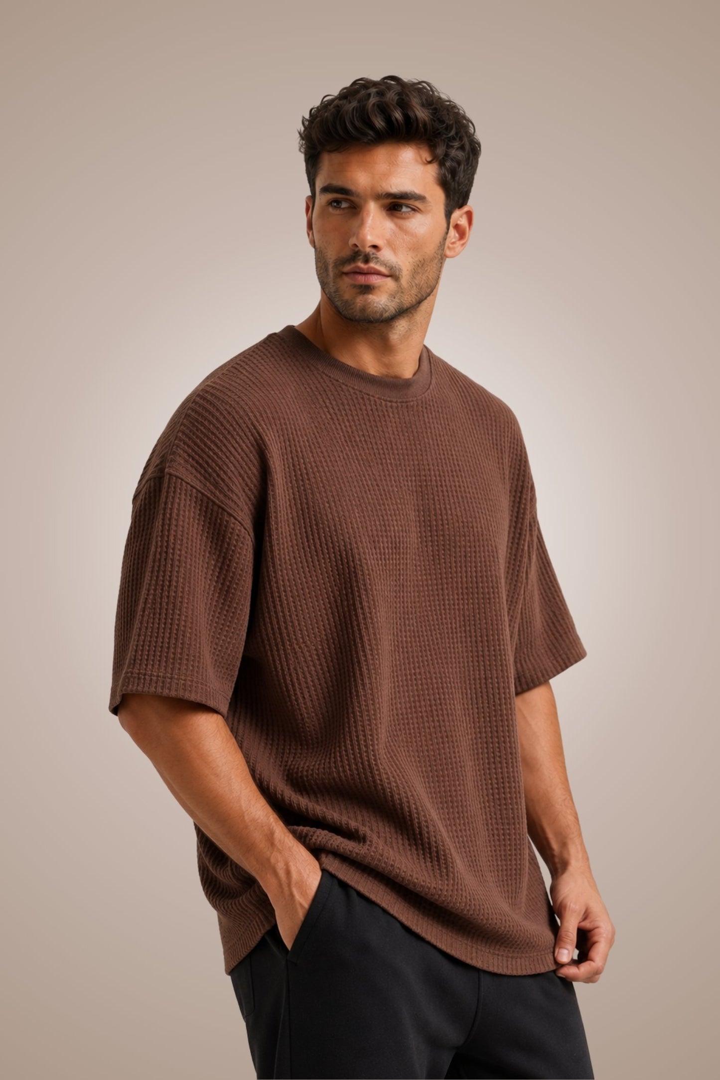 DV Waffle Knit Premium Oversized T-Shirt