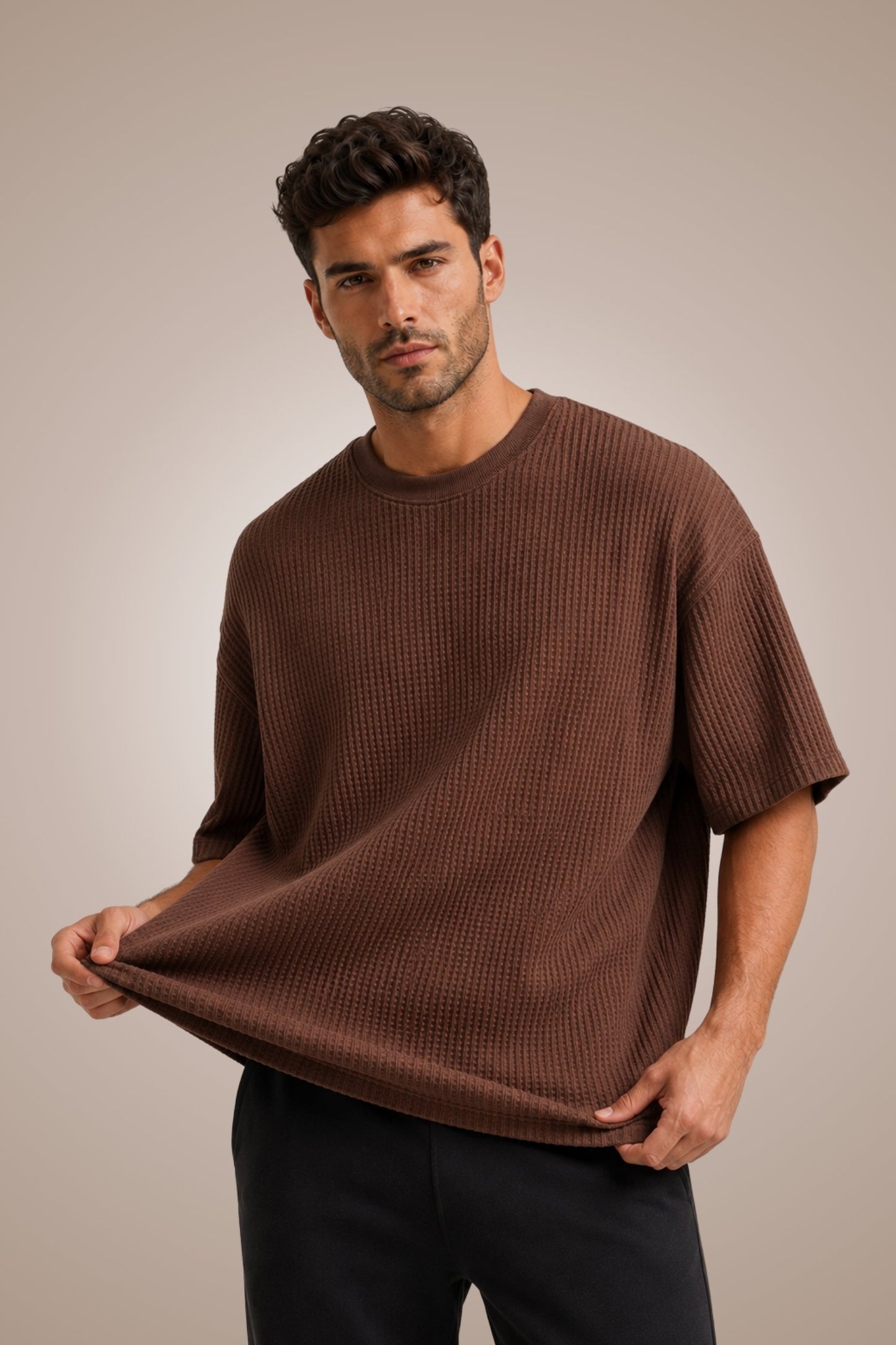 DV Waffle Knit Premium Oversized T-Shirt