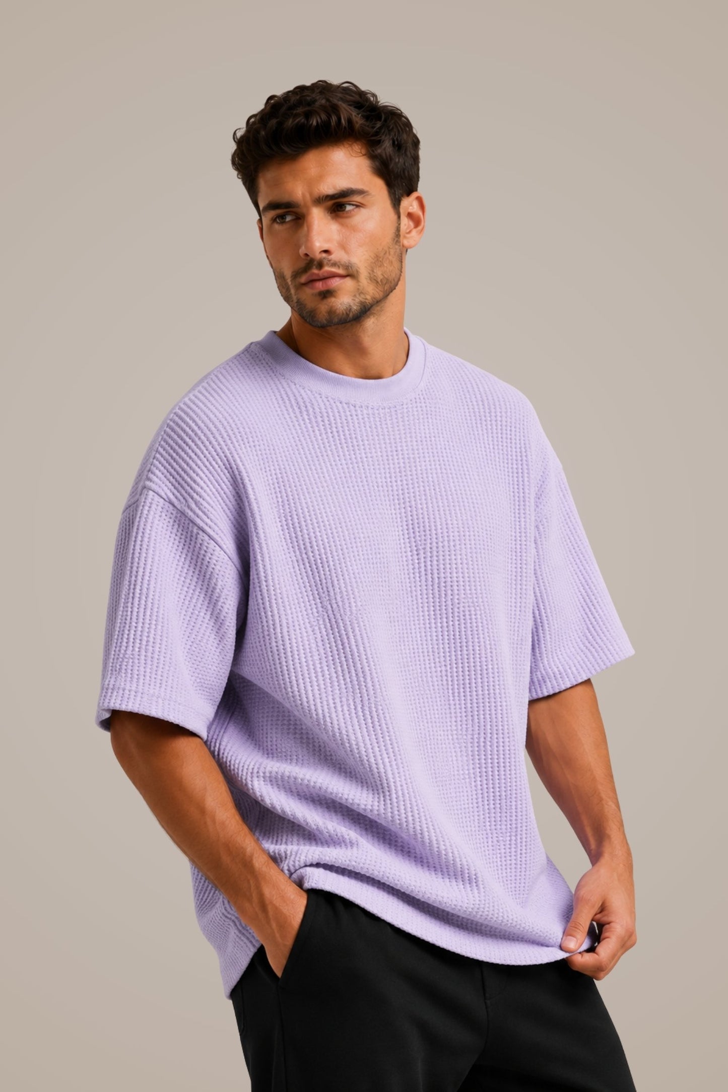 DV Waffle Knit Premium Oversized T-Shirt