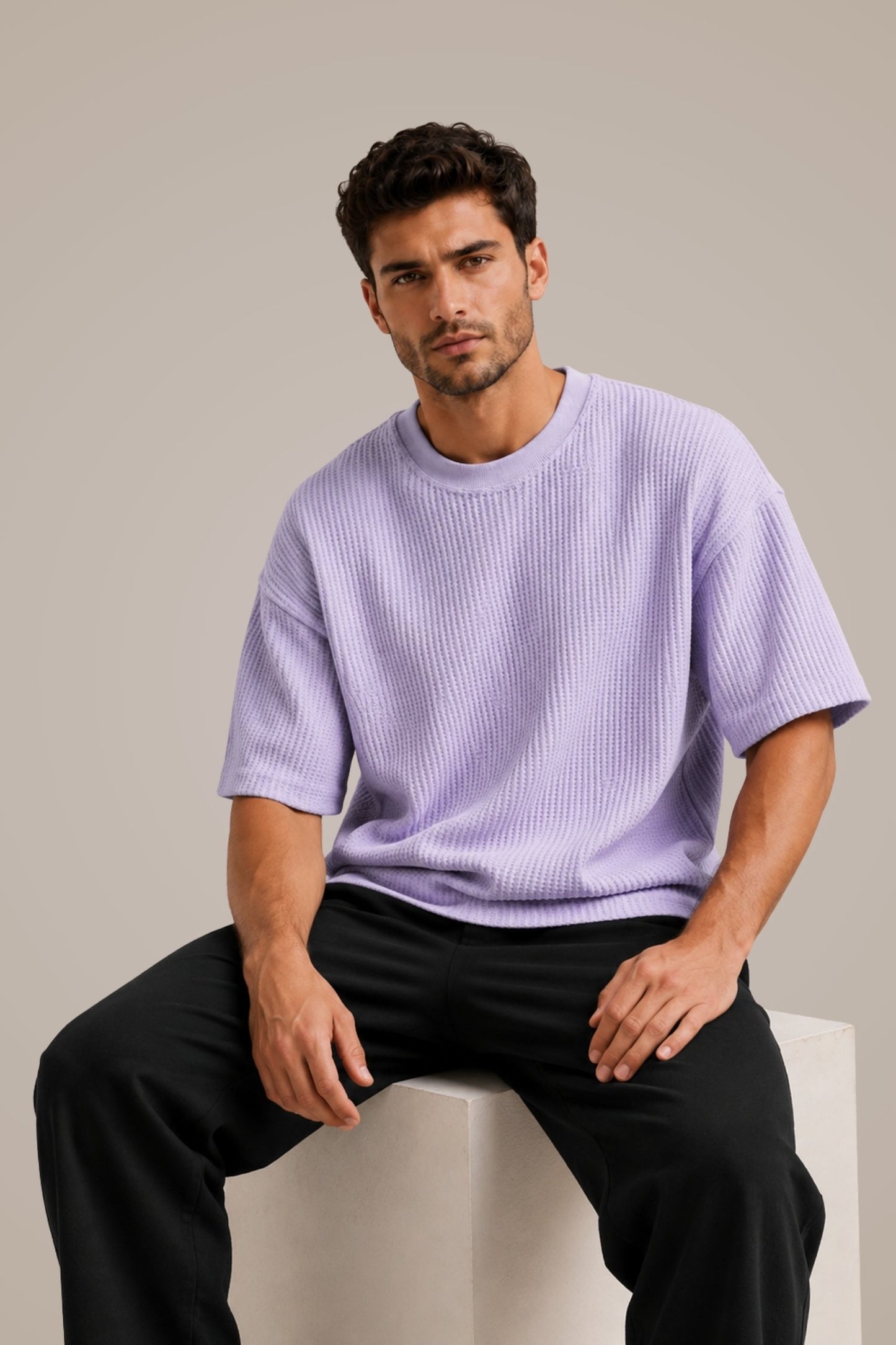 DV Waffle Knit Premium Oversized T-Shirt