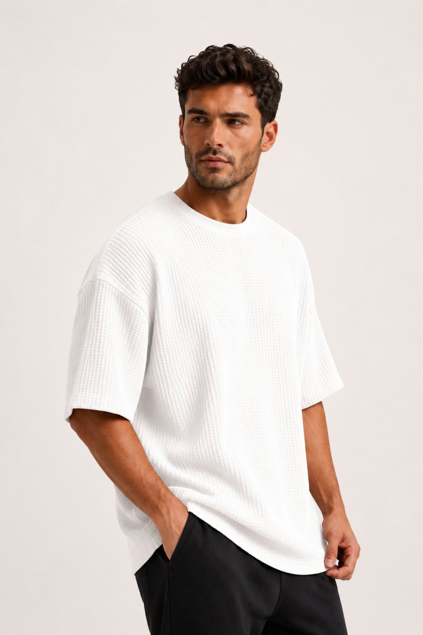 DV Waffle Knit Premium Oversized T-Shirt