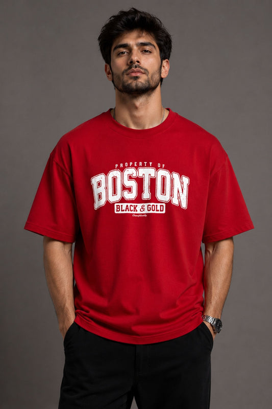 Boston Red Premium Oversized T-Shirt
