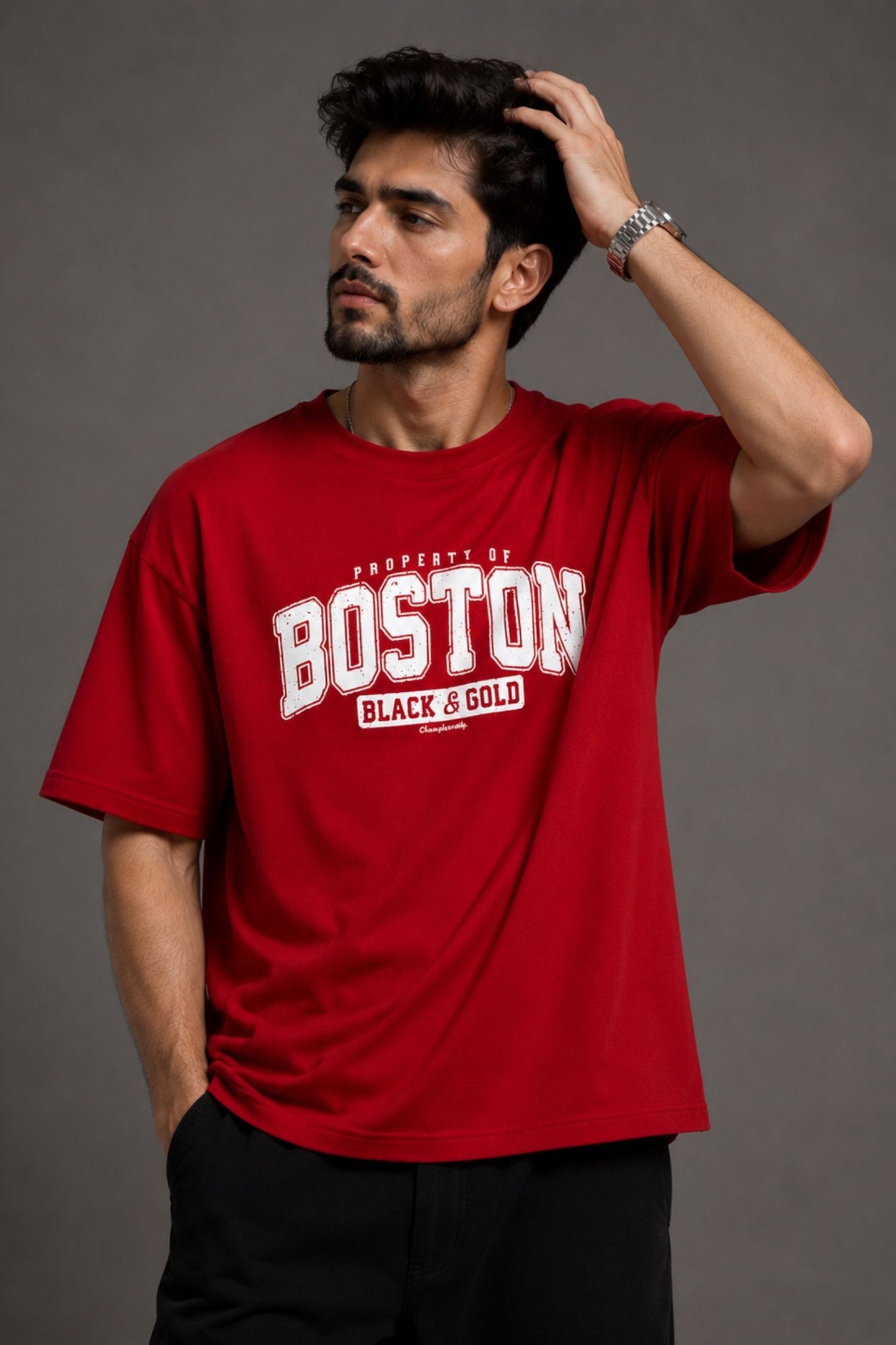 Boston Red Premium Oversized T-Shirt