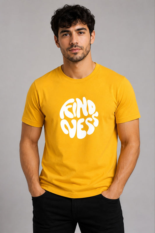 Kindness Mustard Yellow Regular Fit T-shirt
