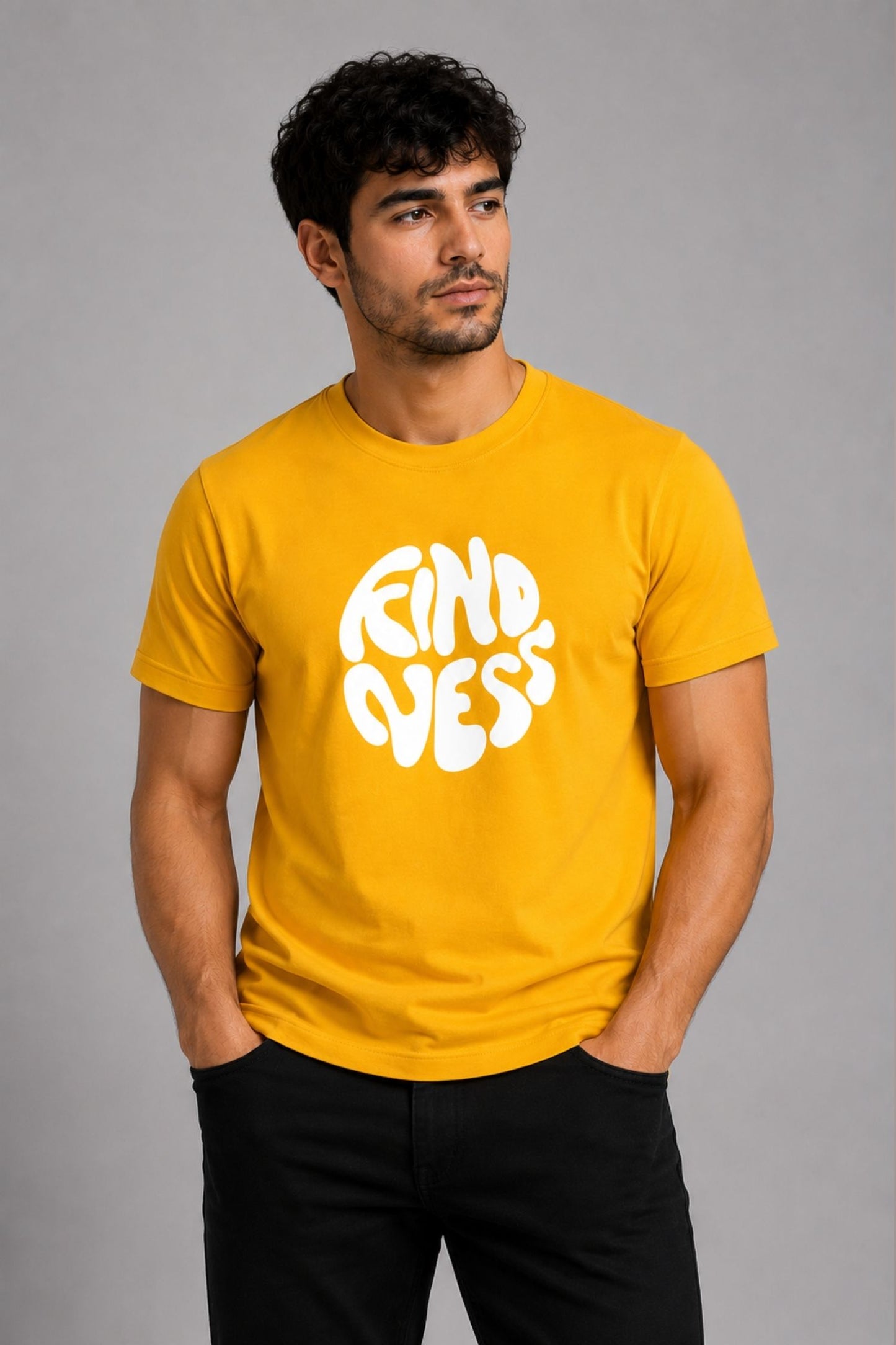 Kindness Mustard Yellow Regular Fit T-shirt